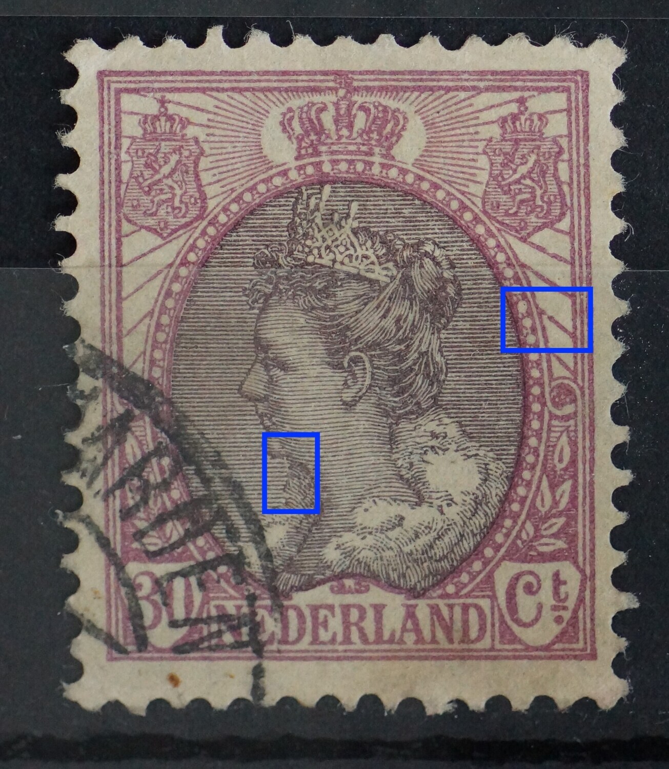 NVPH 72 - o.a. verticale witte kras onder de kin NVPH 72 - o.a. verticale witte kras onder de kin