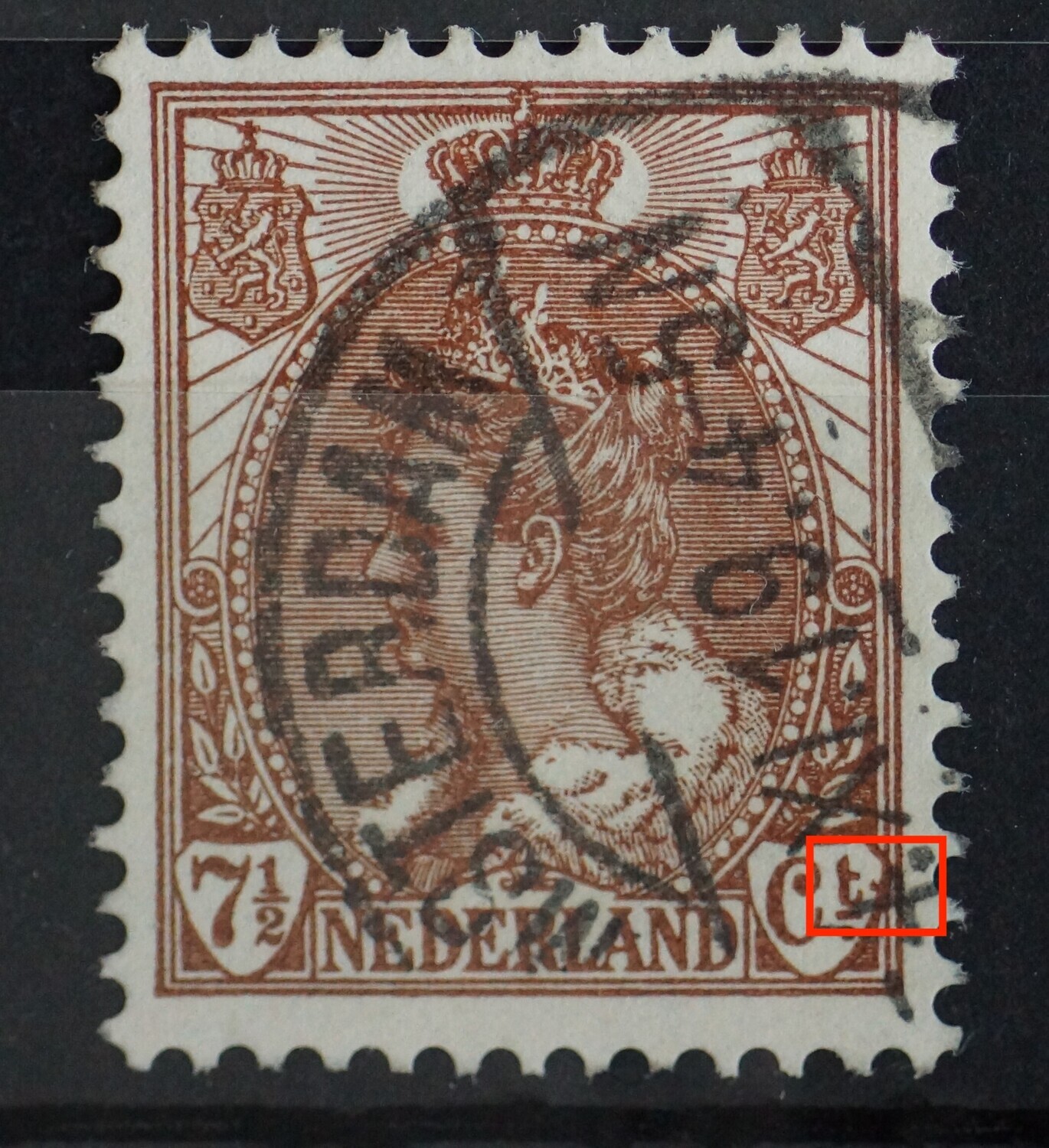 NVPH 61 - bruine punt rechts van Ct