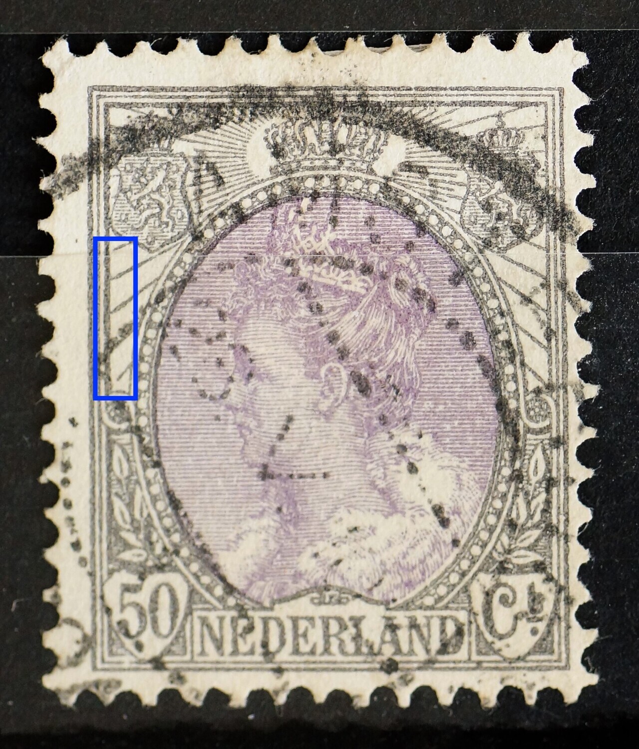 NVPH 75 - twee stralen met breuk links