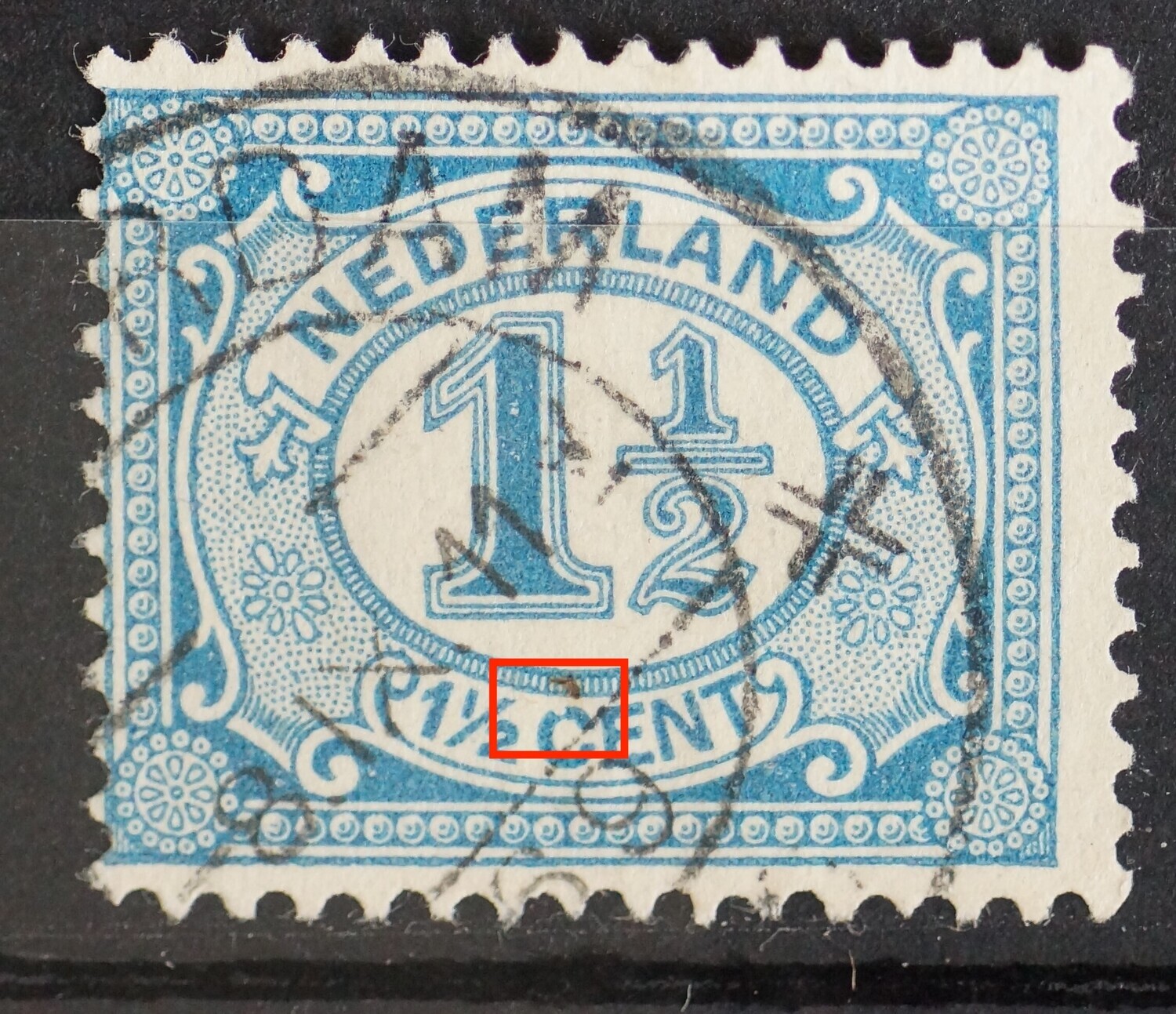 NVPH 53 - witte vlek (deukje) in de C van CENT