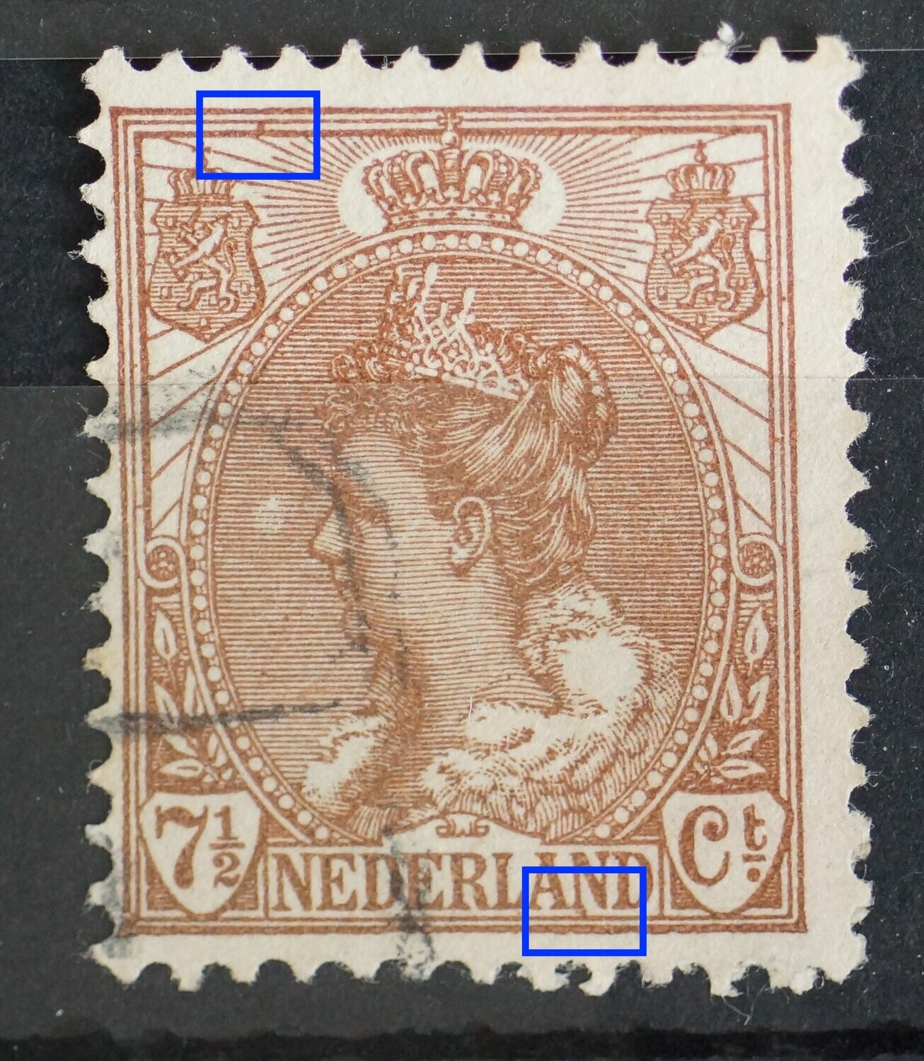 NVPH 61 - o.a. bruine punt onder de 2e N van NEDERLAND