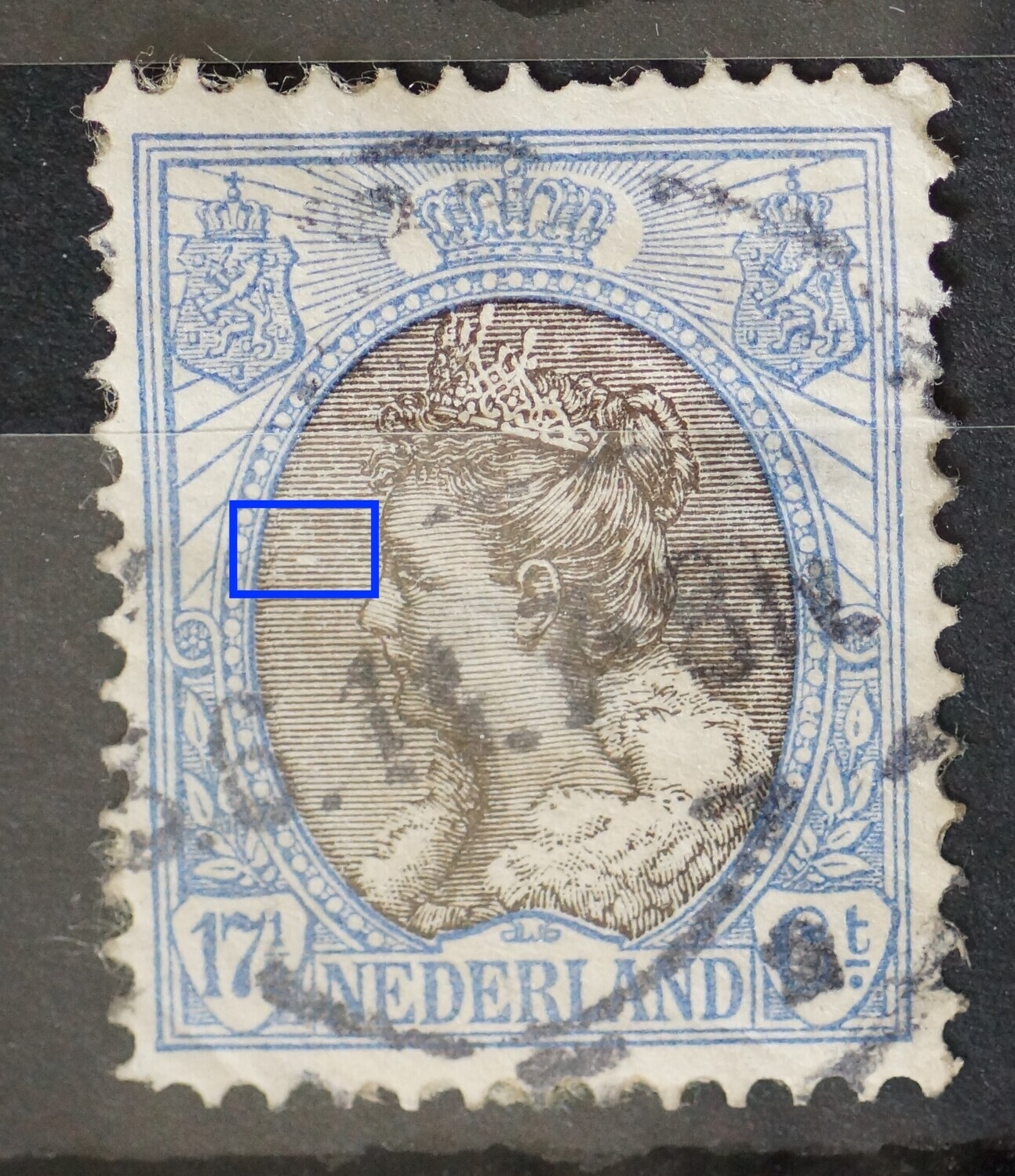 NVPH 67 - breuk in arcering links