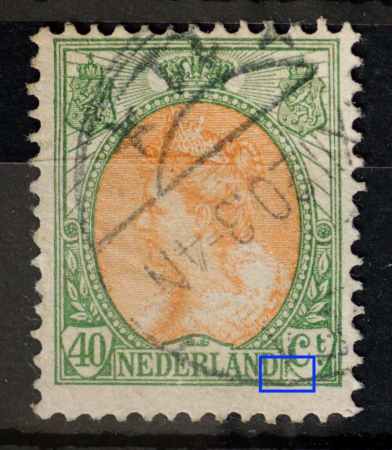 NVPH 73 - witte vlek links onder Ct.