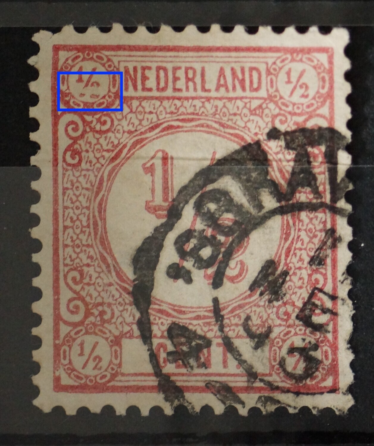 NVPH 30 - grote breuk / witte vlek in de 1/2 linksboven