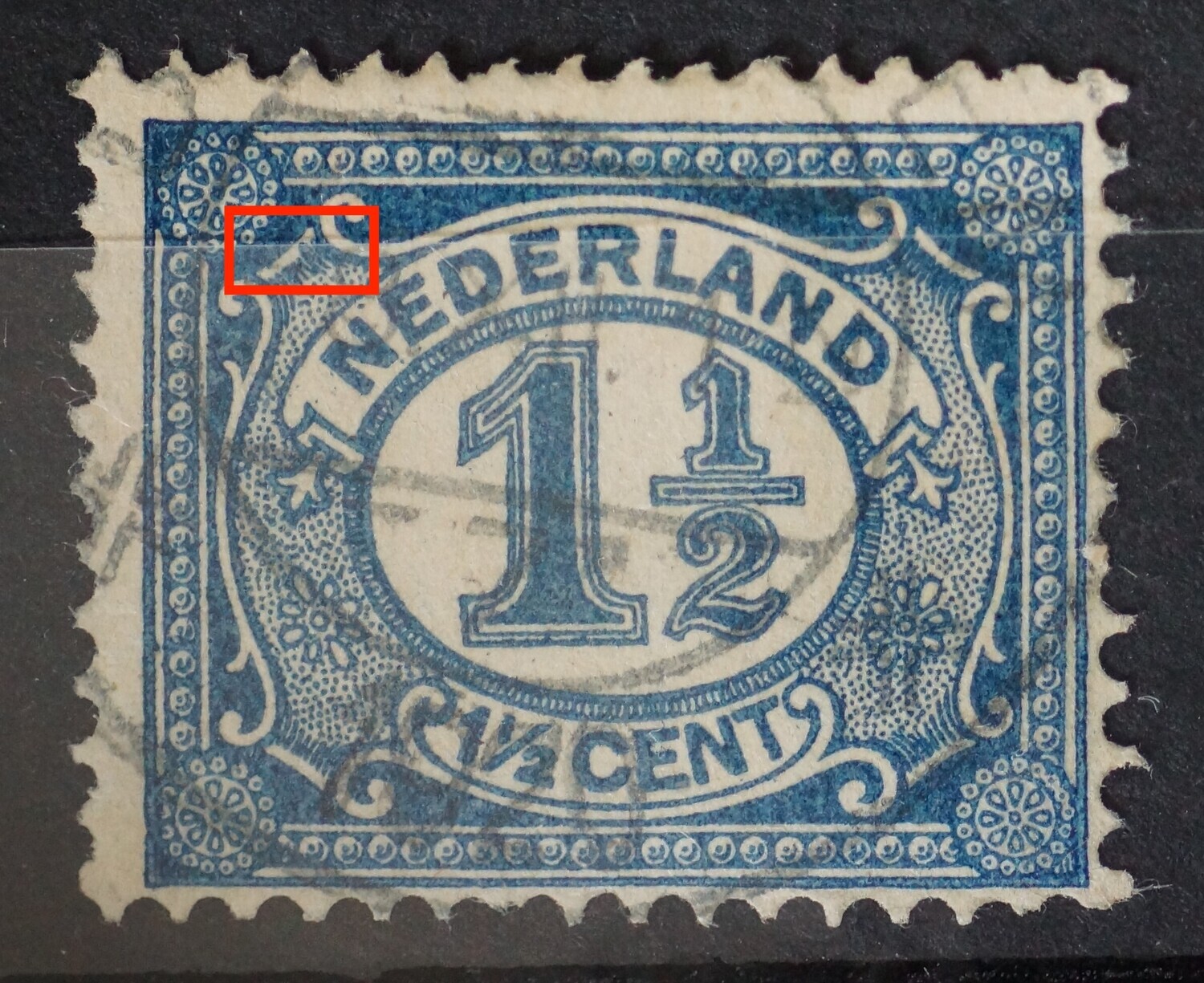 NVPH 53 - blauwe vlek in ornament
