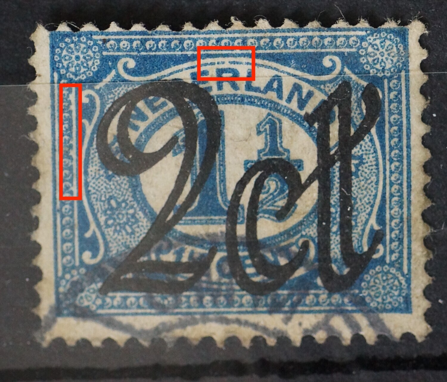 NVPH 115 - o.a. breuk boven de R van NEDERLAND