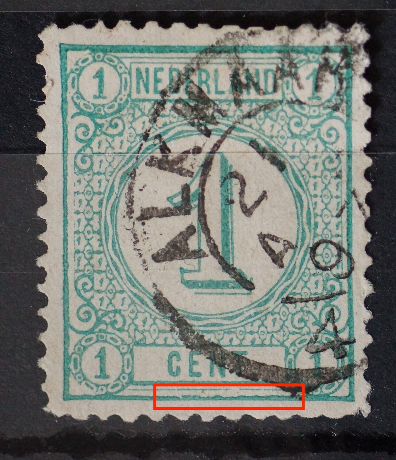 NVPH 31 - o.a. rafelige kaderlijn onder NVPH 31 - o.a. rafelige kaderlijn onder