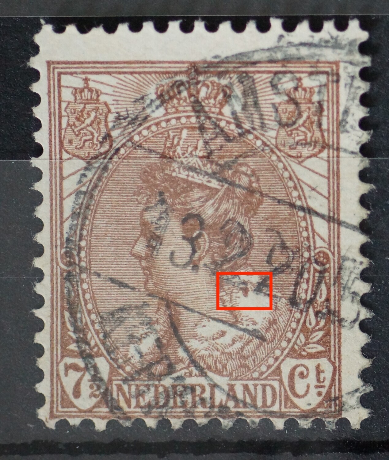 NVPH 61 - bruine vlek in de bontkraag (61 PM2) NVPH 61 - bruine vlek in de bontkraag (61 PM2)