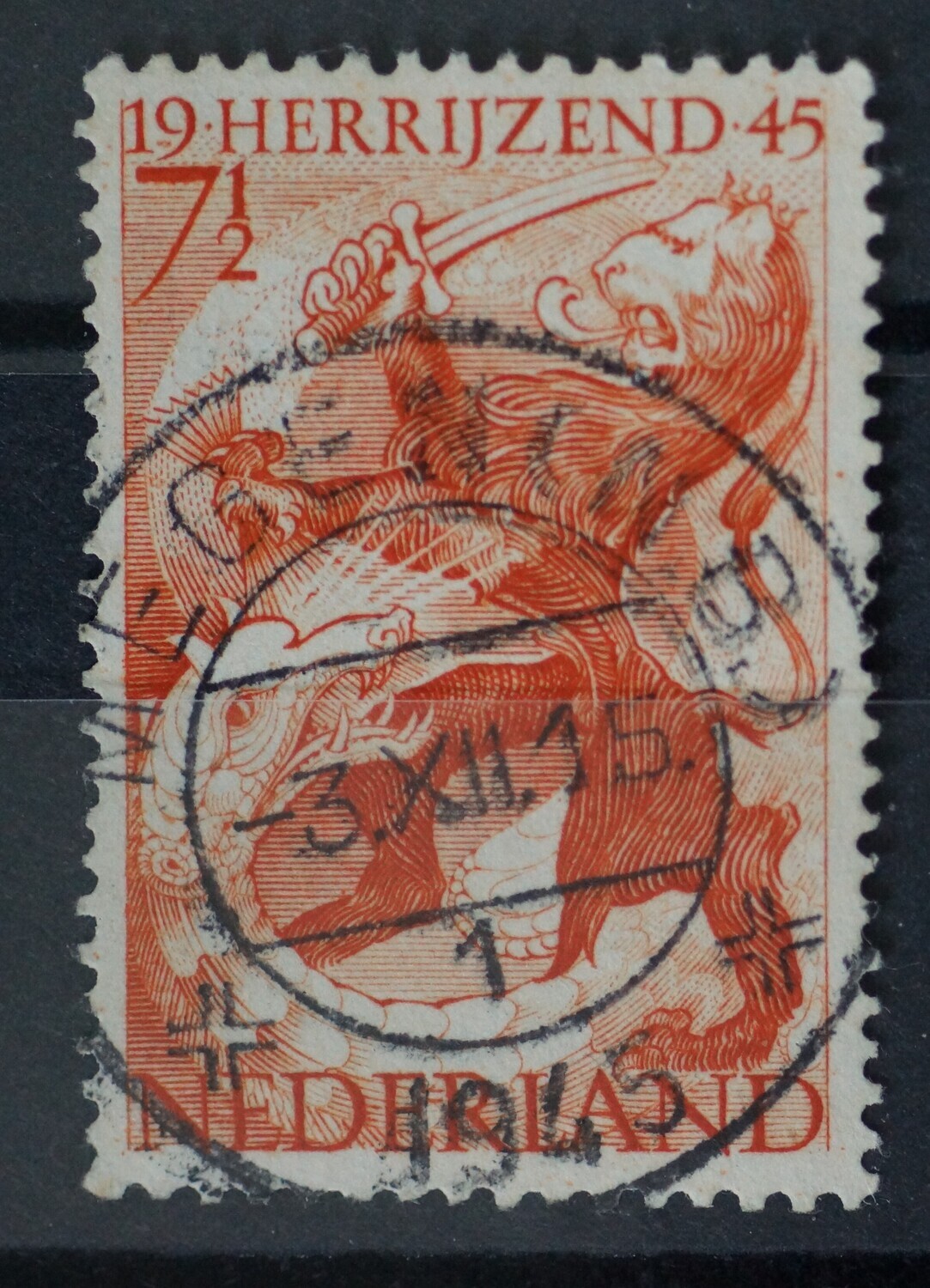 Megen (N.B.) 1 op NVPH 443 - open 4 van 1945