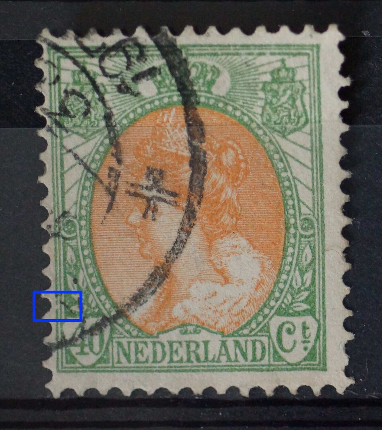 NVPH 73 - breuk in kaderlijn links NVPH 73 - breuk in kaderlijn links