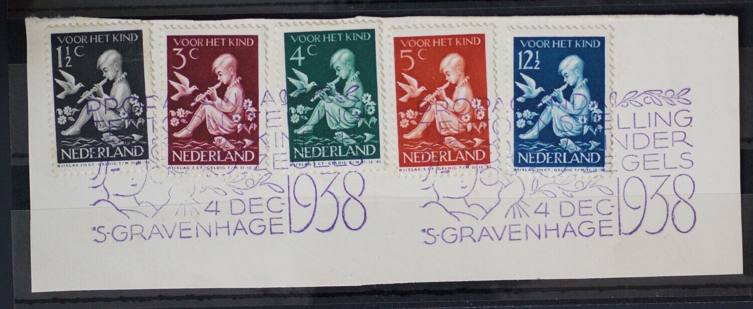 Gelegenheidsstempel Propagandatentoonstelling Kinderzegels op NVPH 313-317