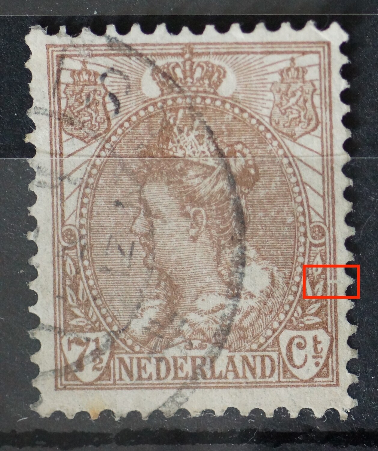 NVPH - 61 - breuk in kaderlijnen rechts