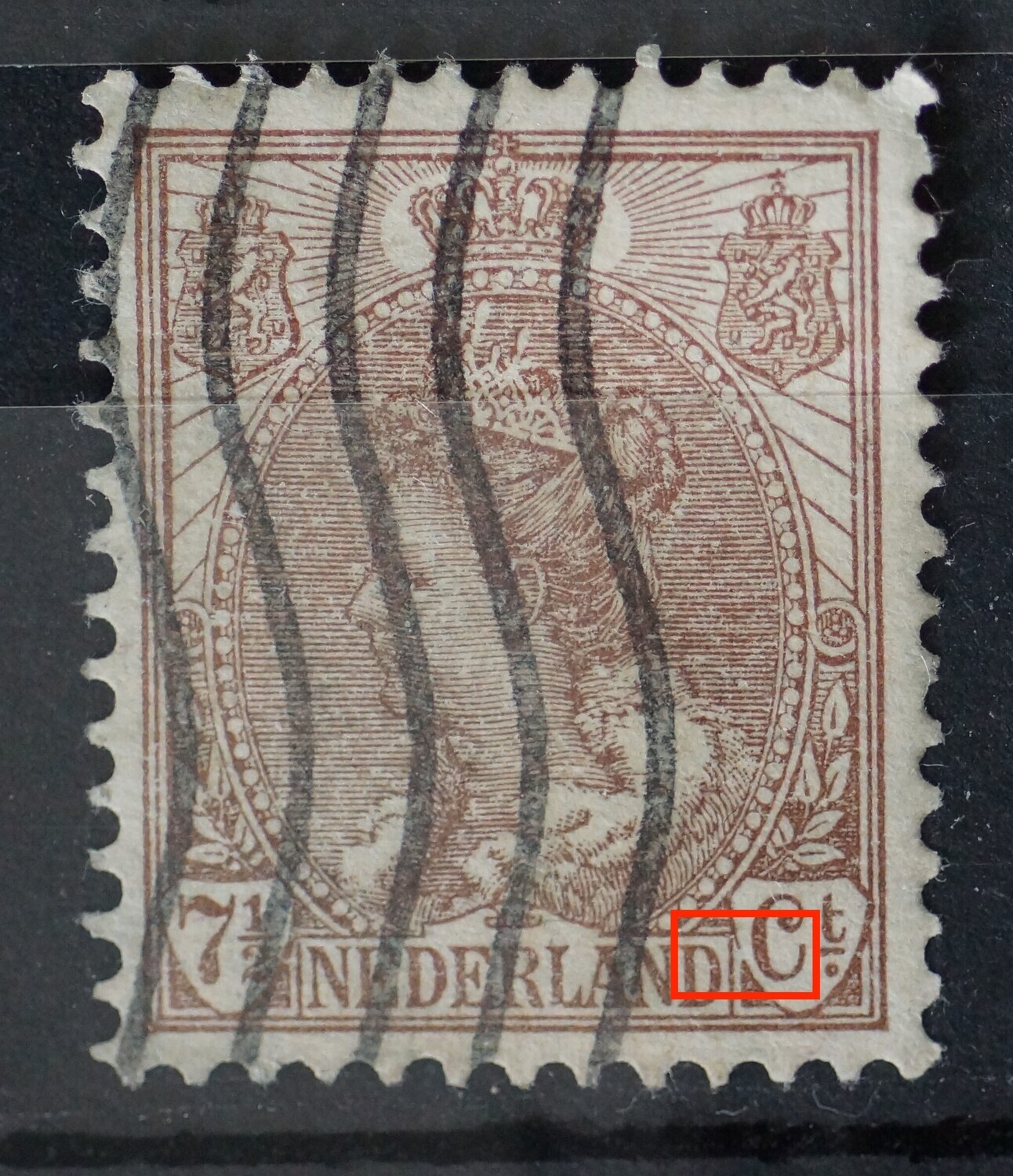 NVPH 61 - breuk in schild rondom Ct.