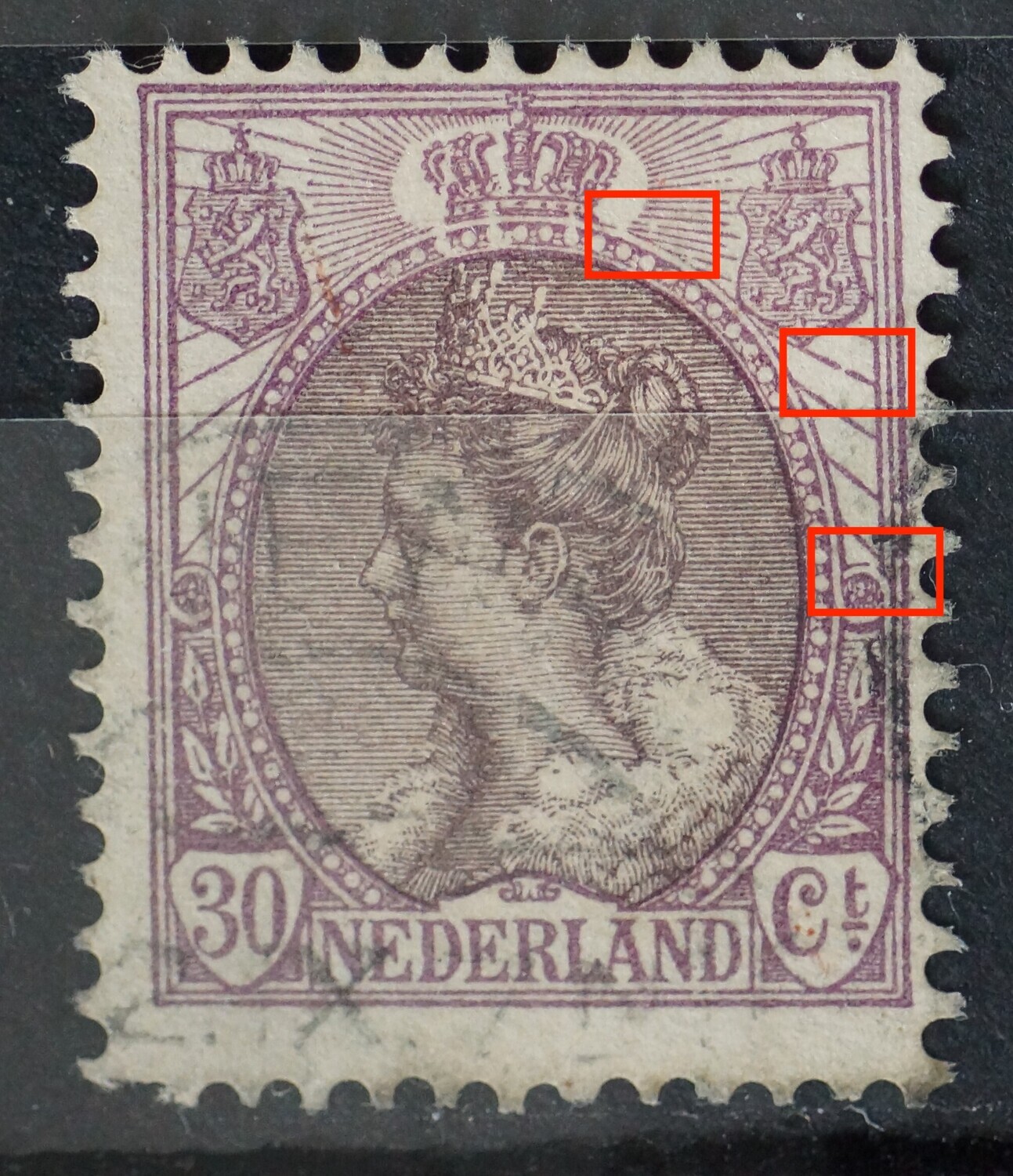 NVPH 72 - diverse breuken rechts NVPH 72 - diverse breuken rechts