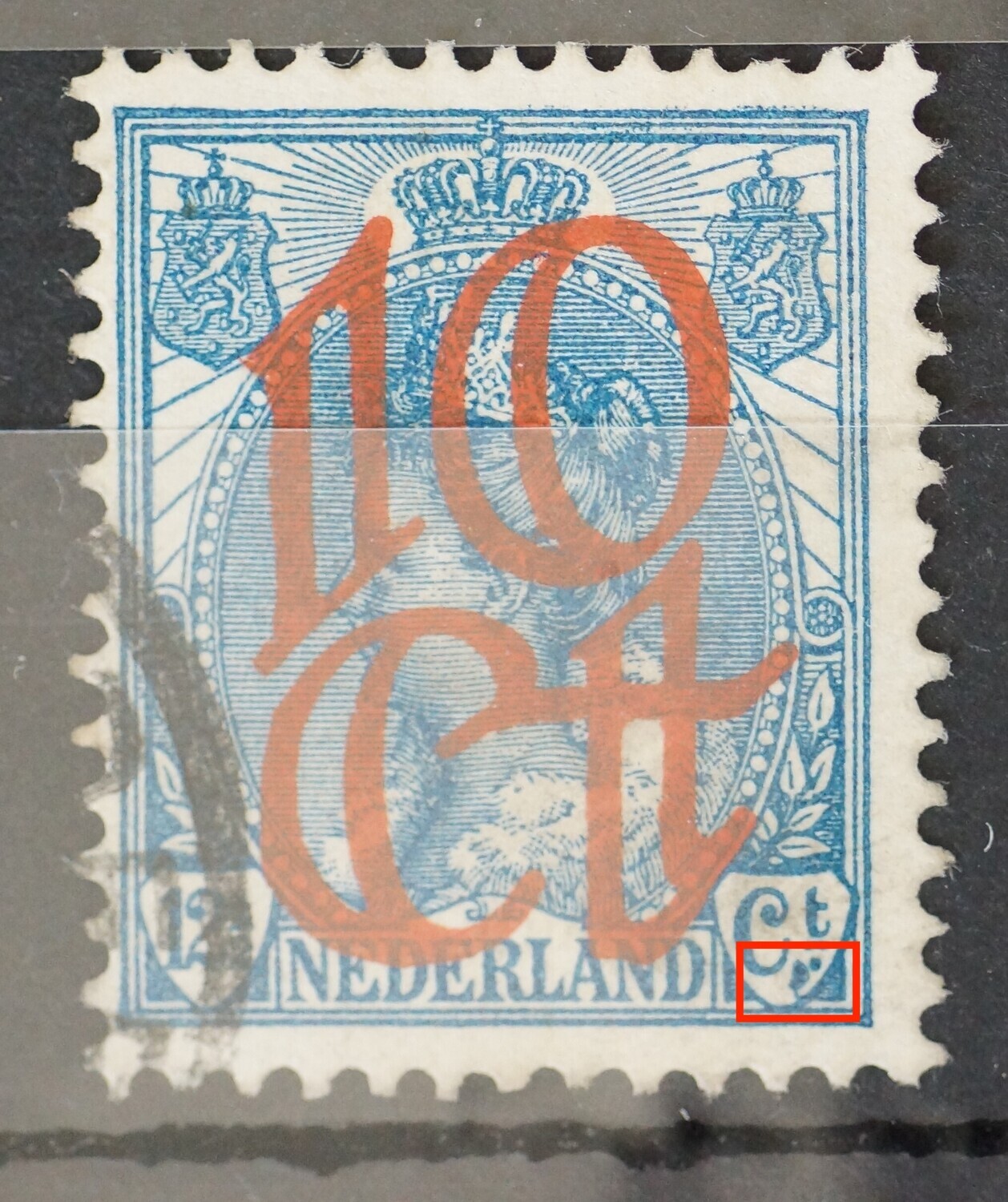 NVPH 118 - grote blauwe vlek onder Ct.