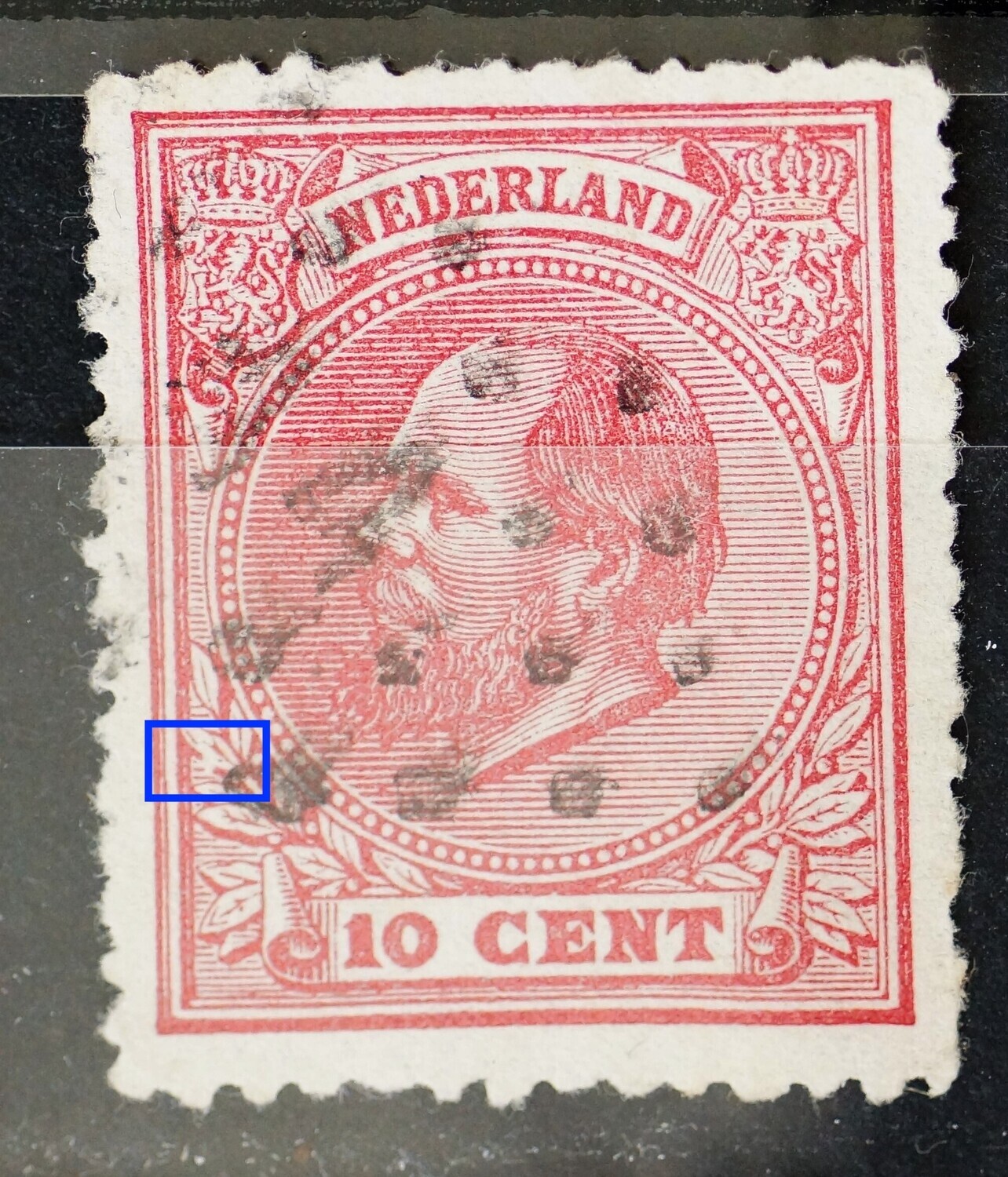NVPH 21 - witte vlek in blad links