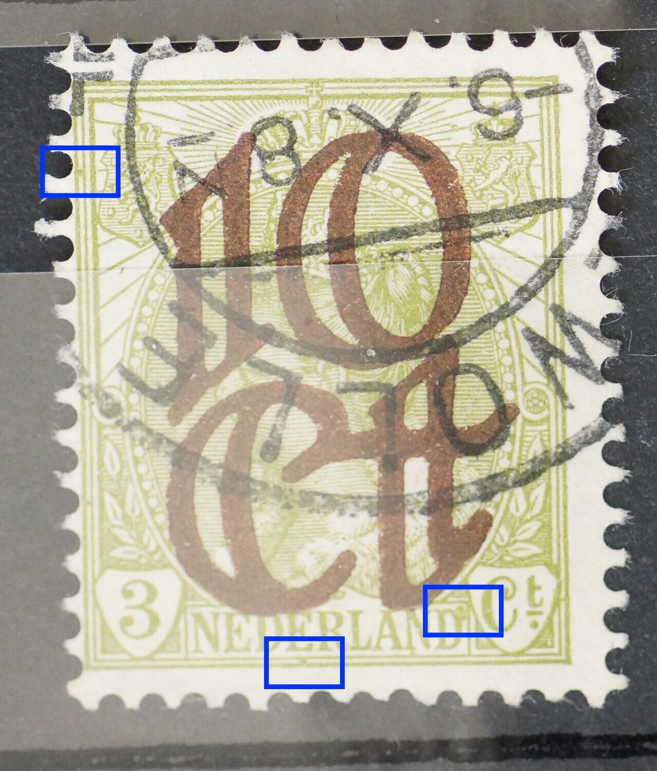 NVPH 116 - o.a. grote groene vlek rechts van NEDERLAND NVPH 116 - o.a. grote groene vlek rechts van NEDERLAND