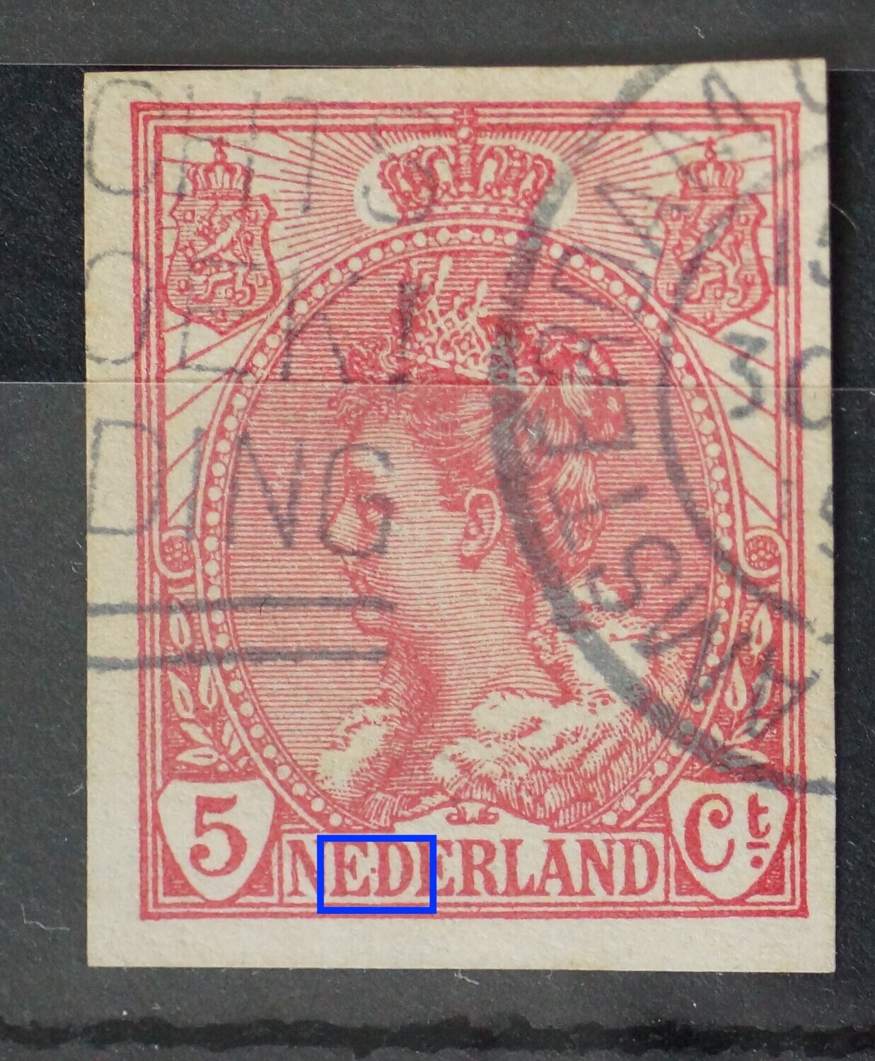 NVPH 82 - rode punt tussen ED van NEDERLAND