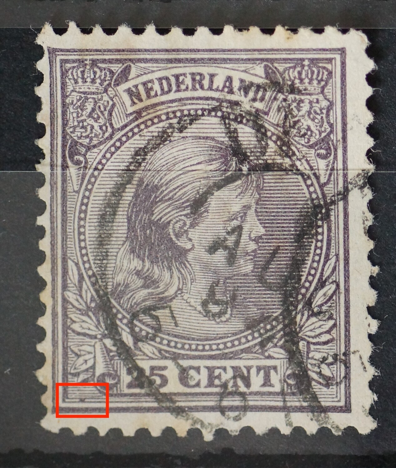 NVPH 42 - violette vlek linksonder