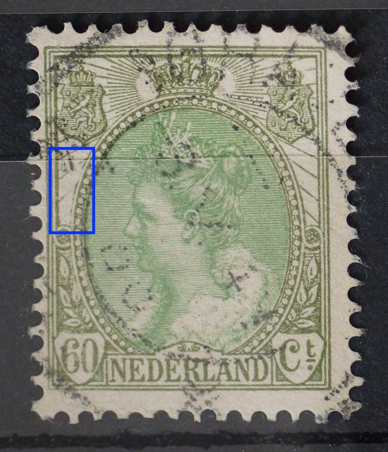 NVPH 76 - vervaagde lijnen links