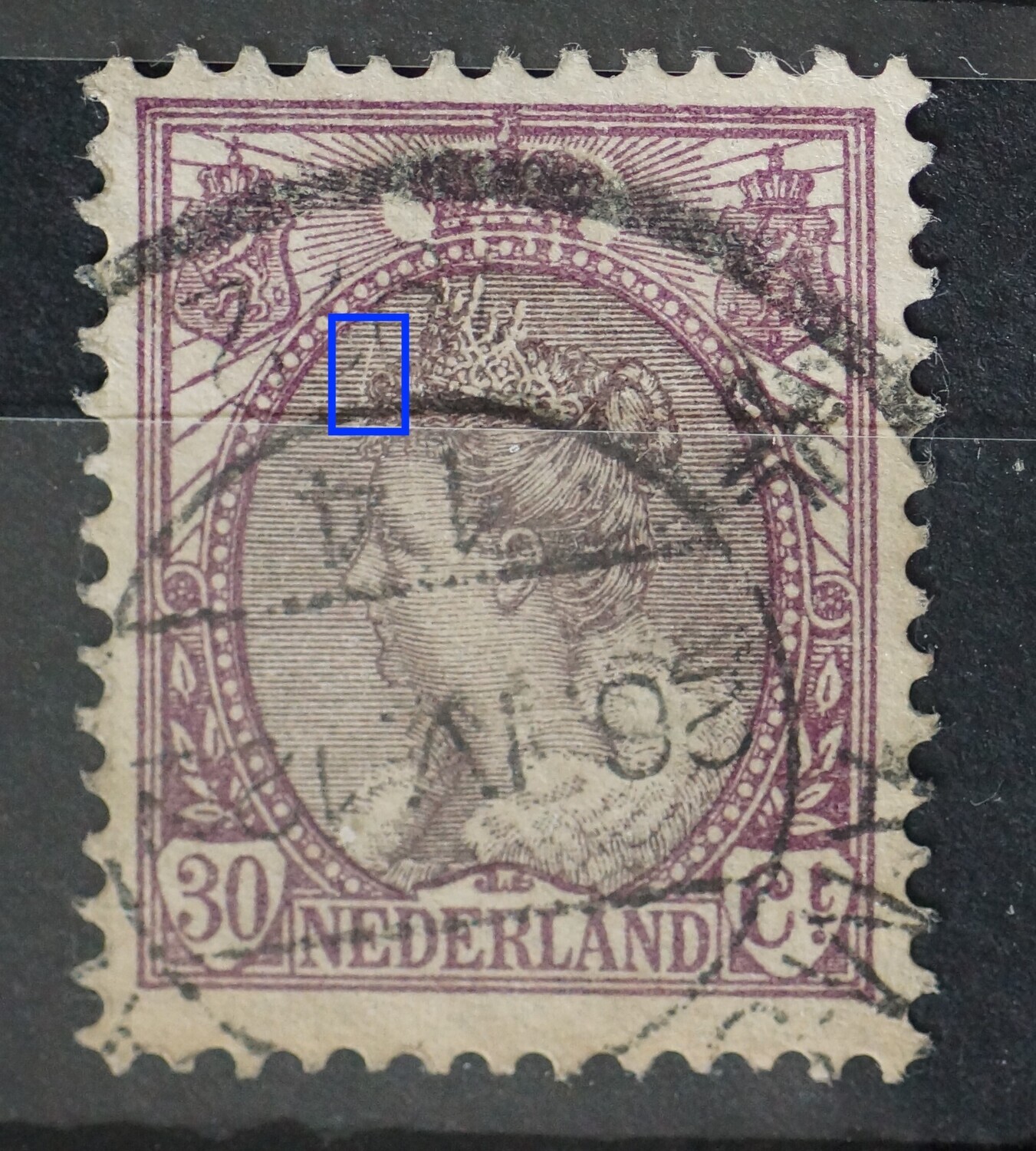 NVPH 72 - diagonale (graveer)kras voor het hoofd