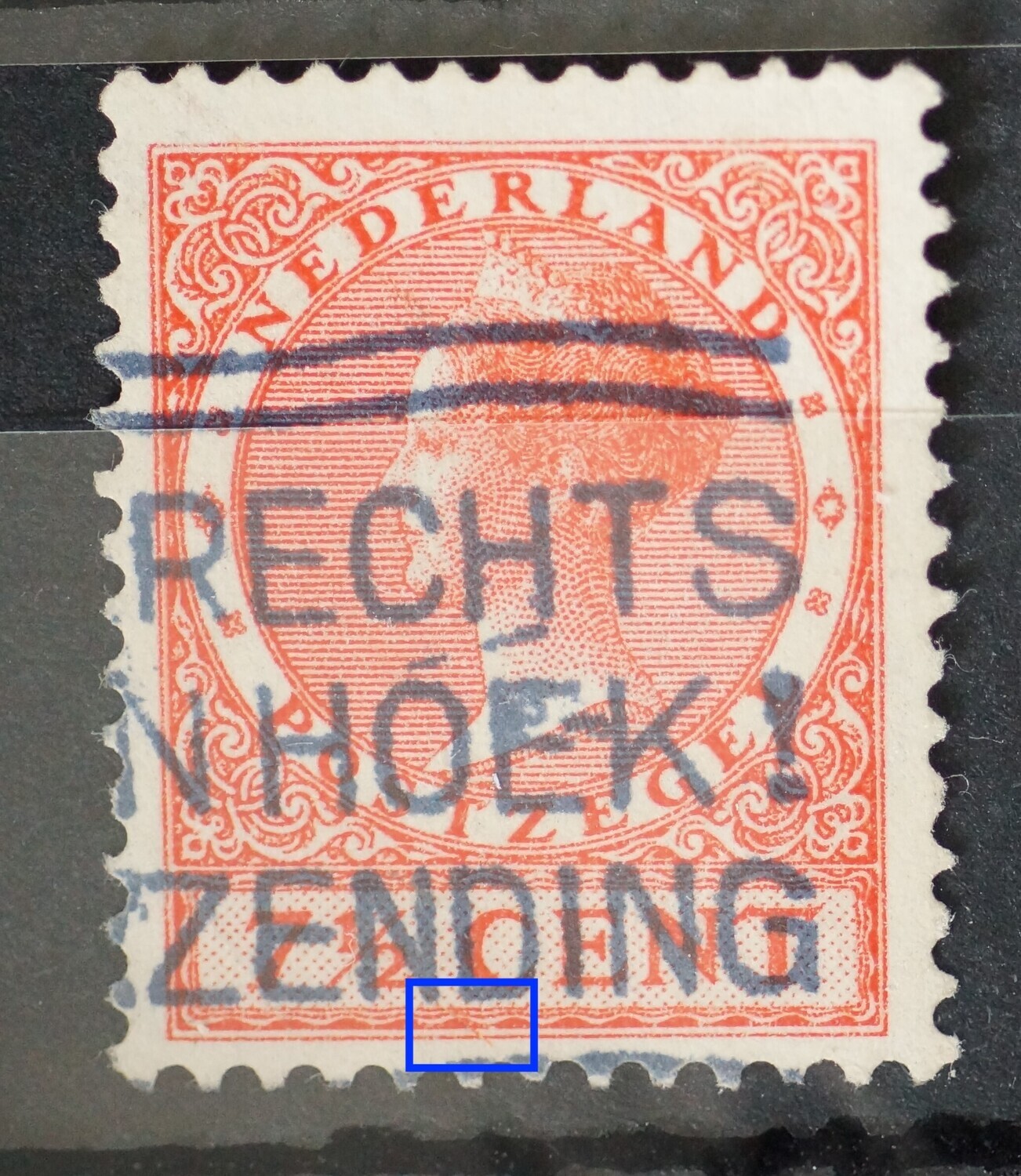 NVPH 153 - diagonale rode streep onder de C van CENT