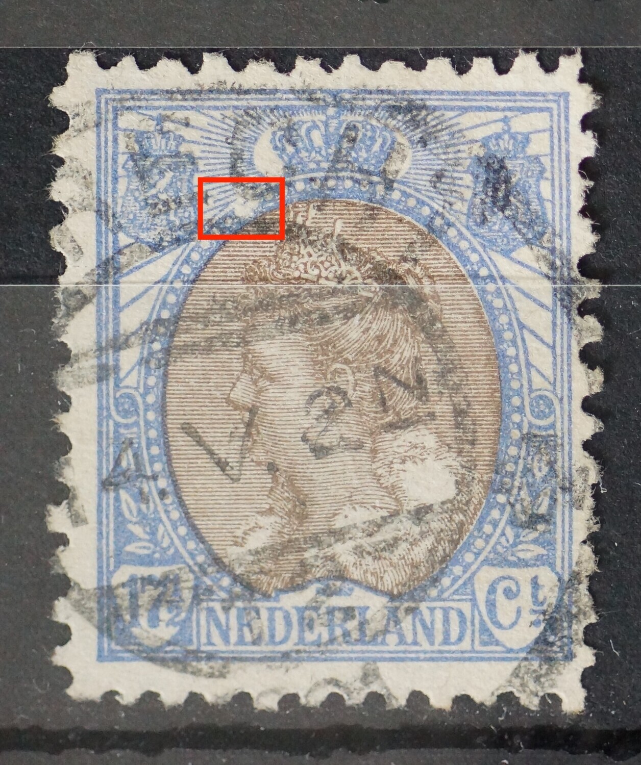 NVPH 67 - witte vlek in parelrand