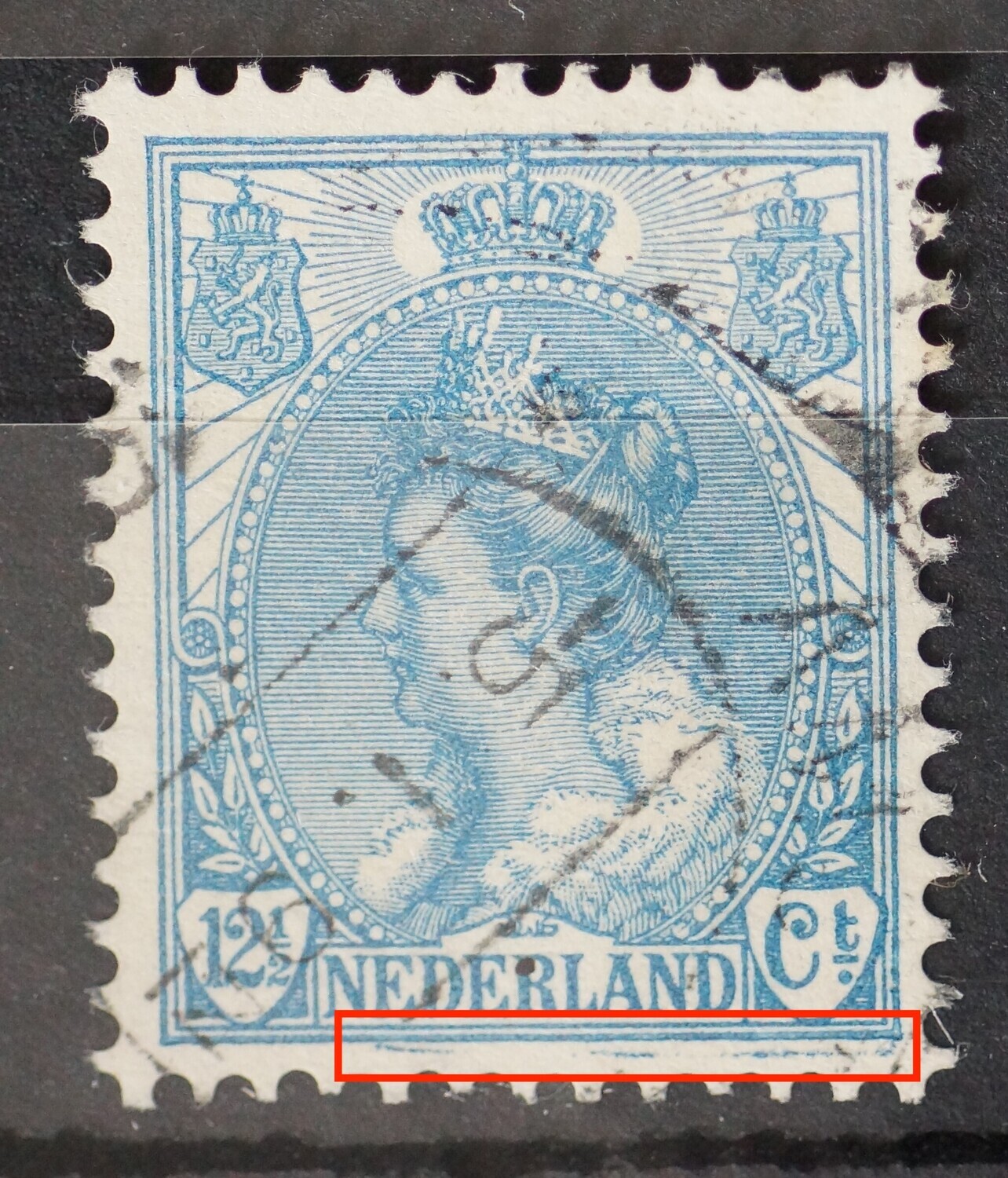 NVPH 63 - extra blauwe lijn onder
