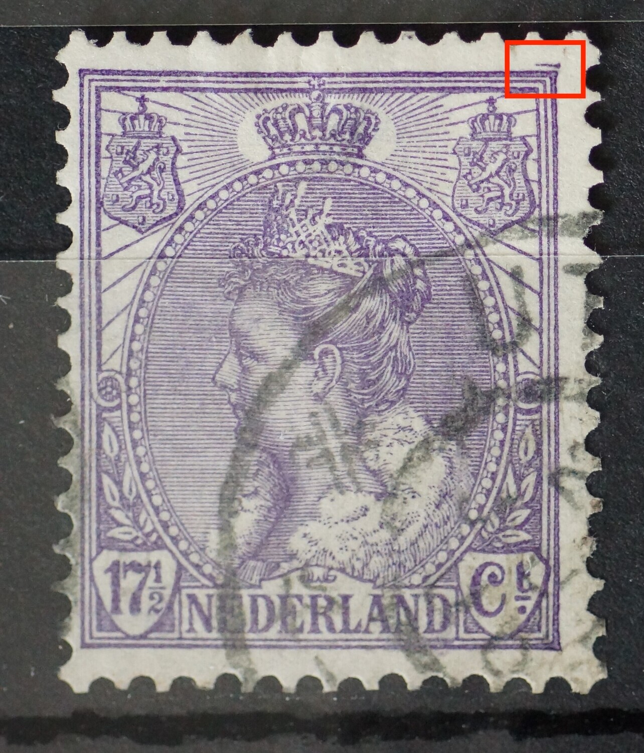 NVPH 66 - violette streep boven rechter wapenschild