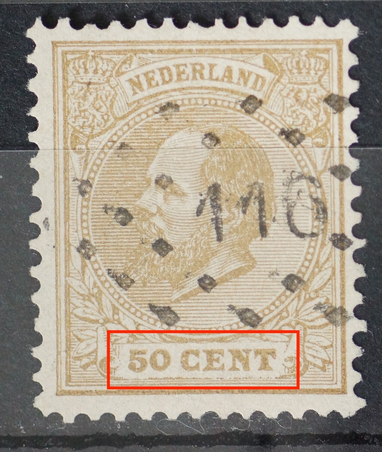 NVPH 27 - kader rondom 50 CENT ontbreekt (27 P)