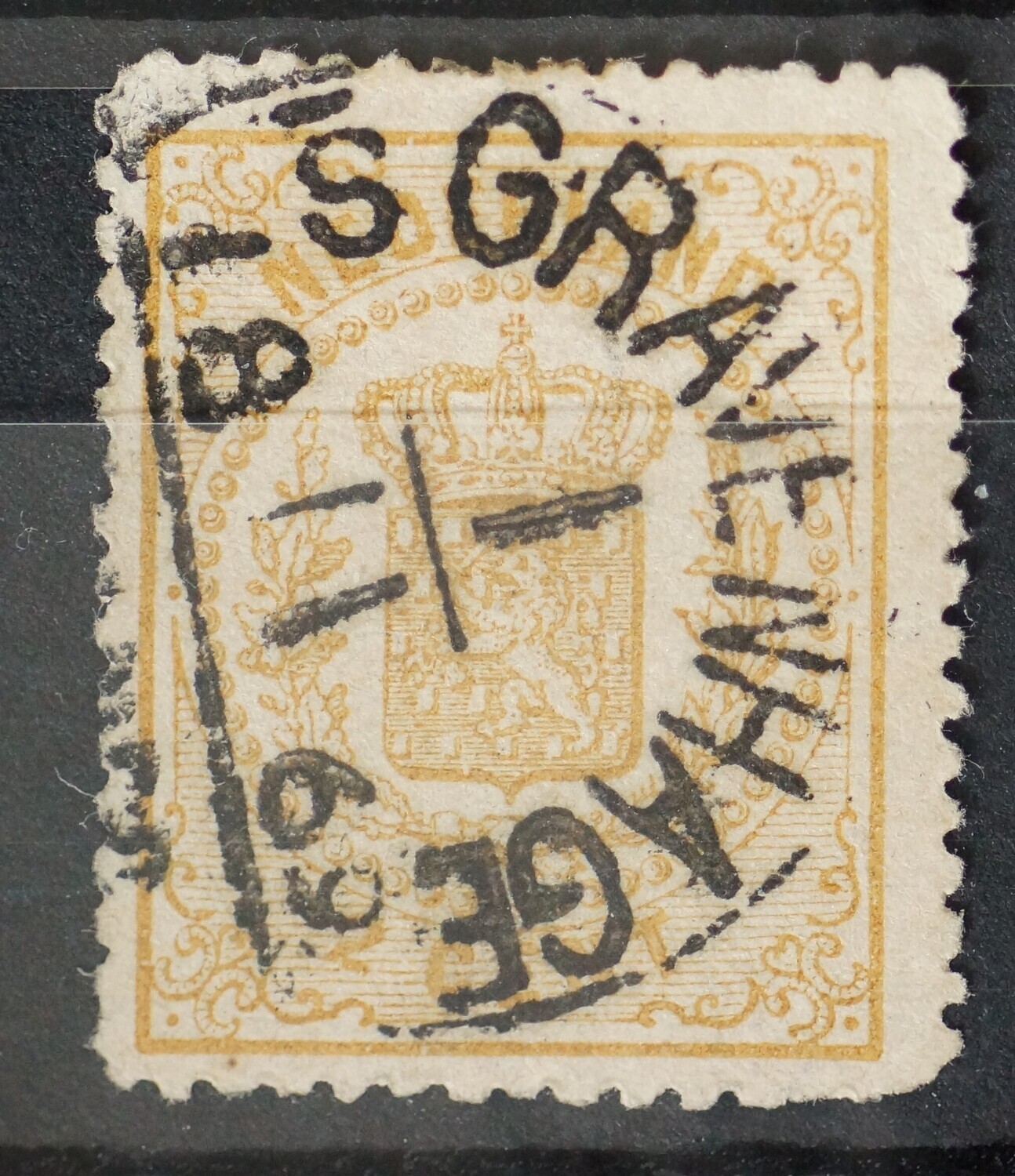 Halfrond Franco stempel op NVPH 17