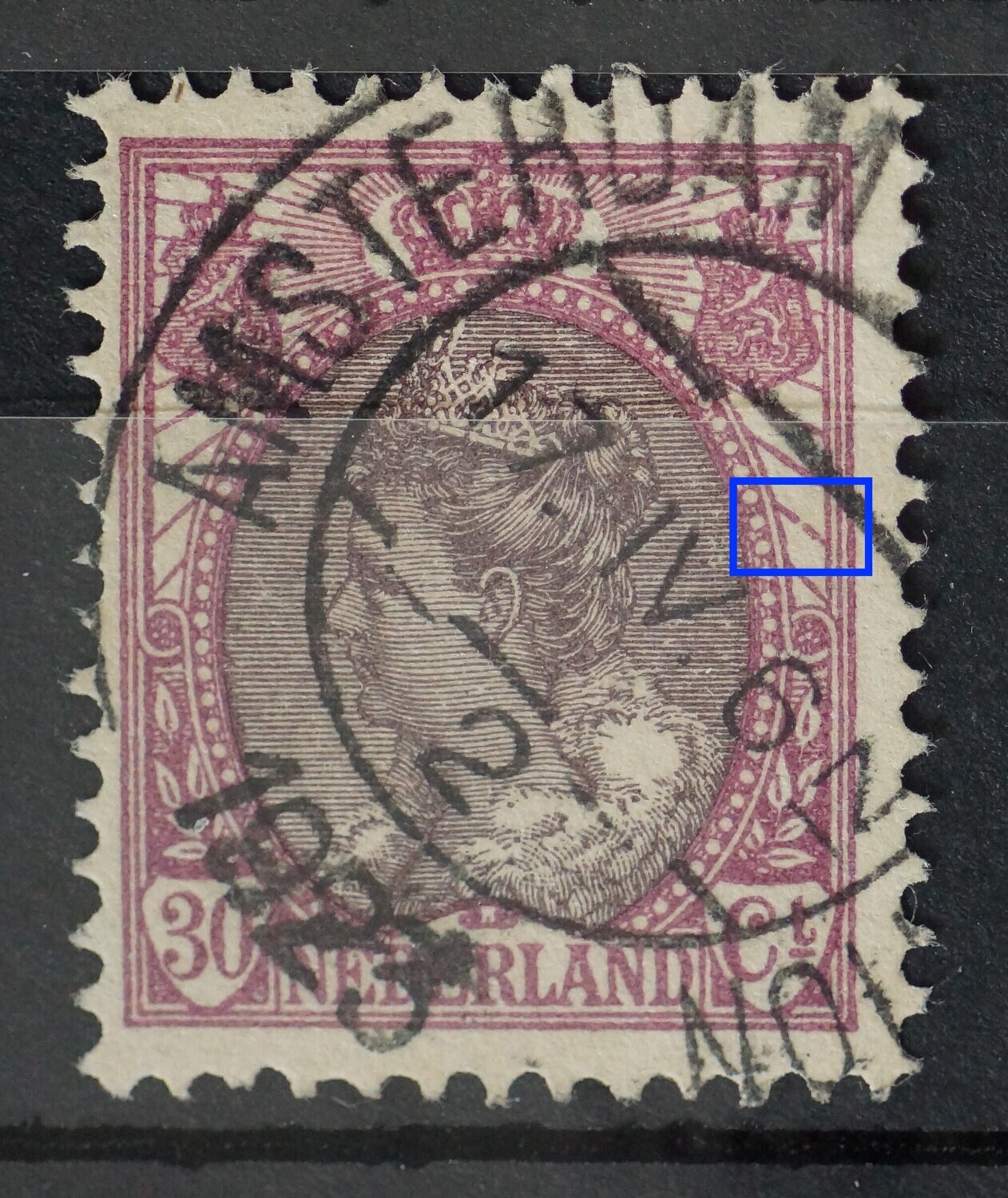 NVPH 72 - breuk in straal rechts