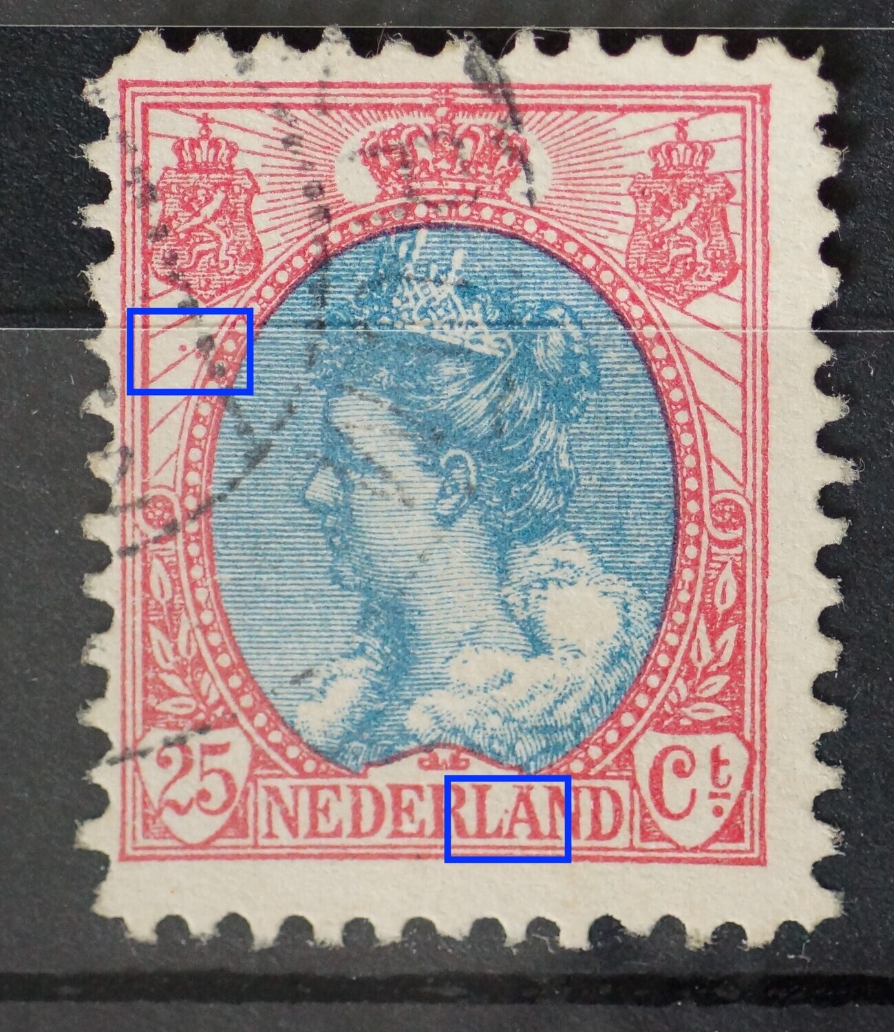 NVPH 71 - o.a. rode punten onder linker wapenschild