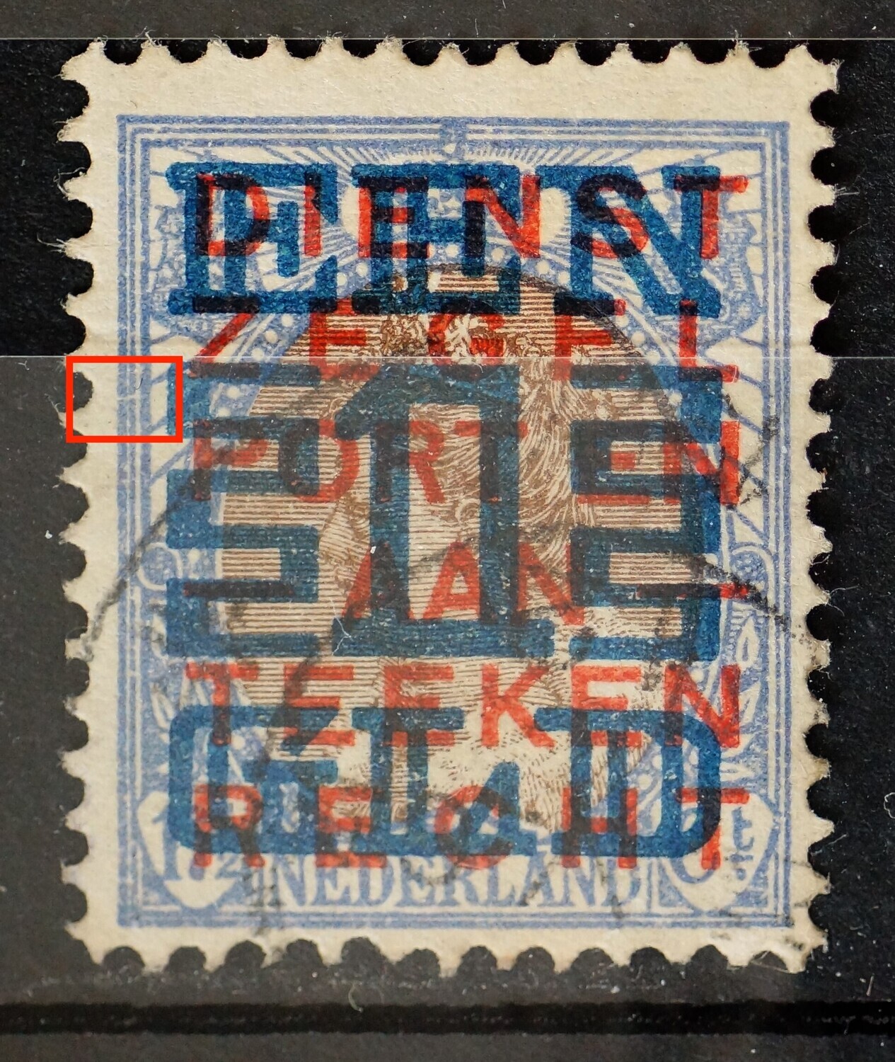 NVPH 133 - breuk in kaderlijnen links