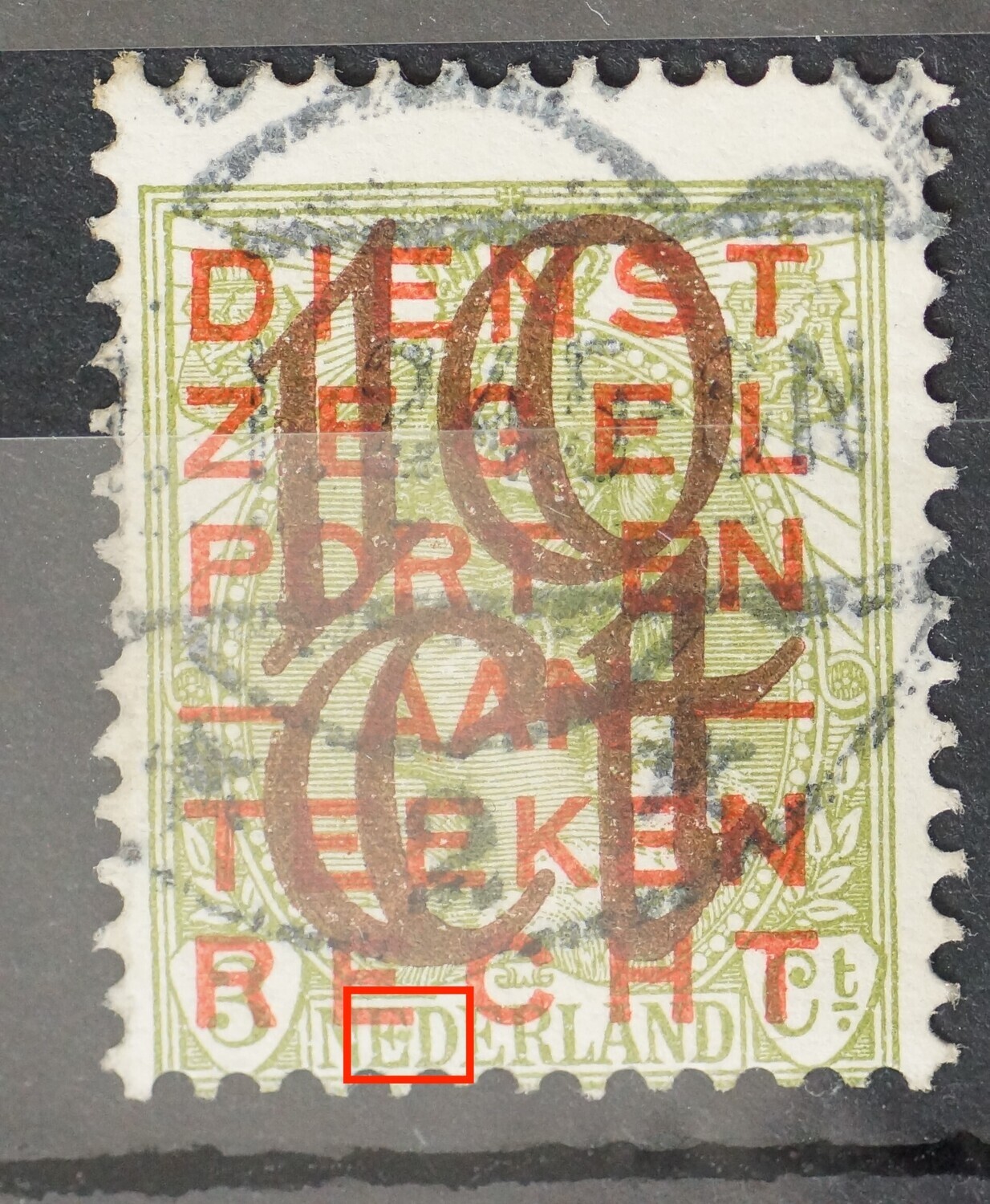 NVPH 132 - groene vlek tussen ED van NEDERLAND