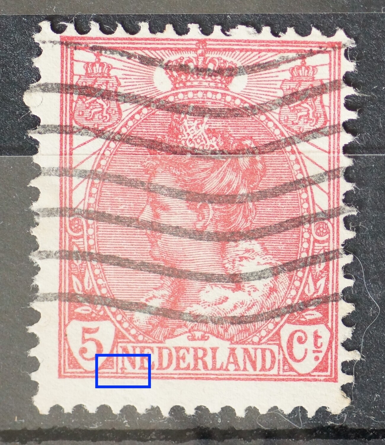NVPH 60 - rode vlek onderaan de 1e N van NEDERLAND