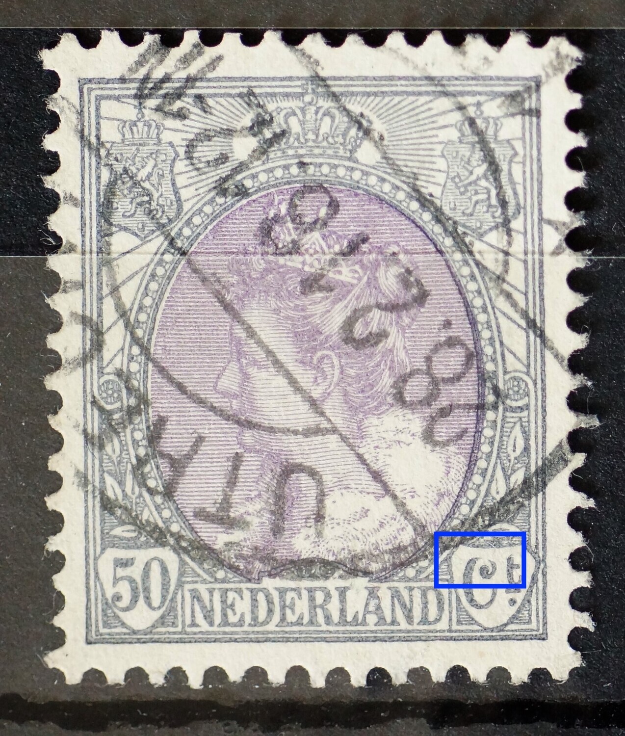 NVPH 75 - bovenzijde C van Ct. gebroken