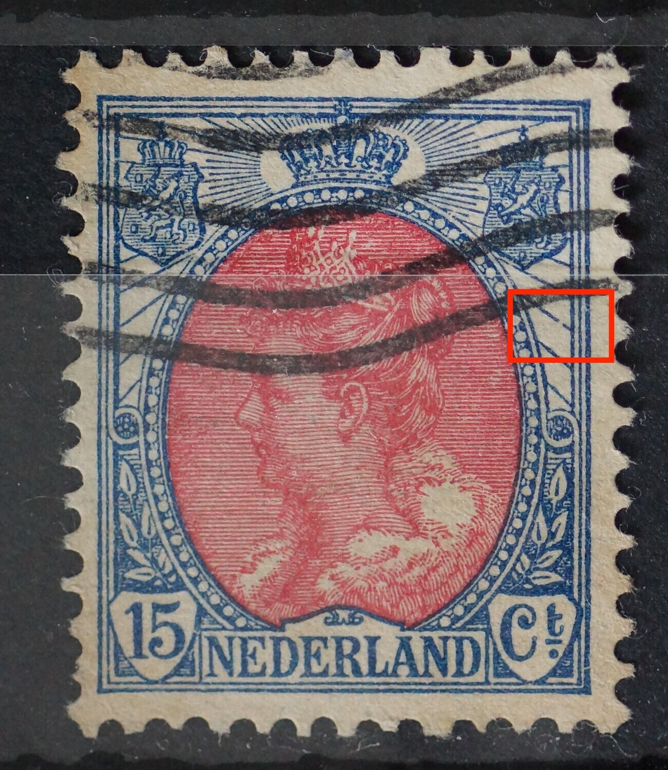 NVPH 65 - breuk in straal rechts