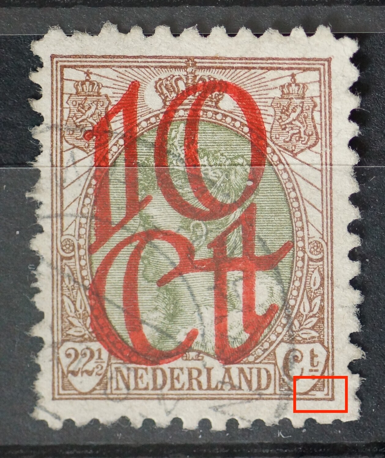 NVPH 120 - breuk in kaderlijn onder Ct.