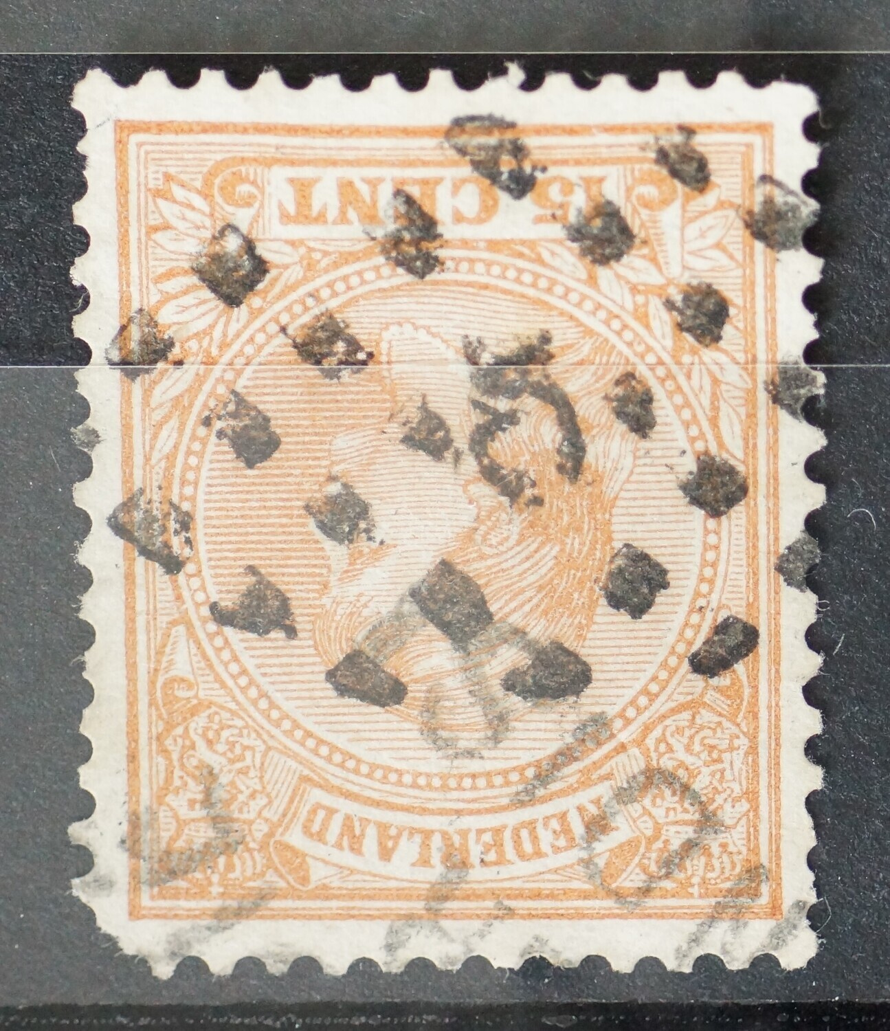 5 (Amsterdam) + stempel Ned. Indië over Brindisi op NVPH 39