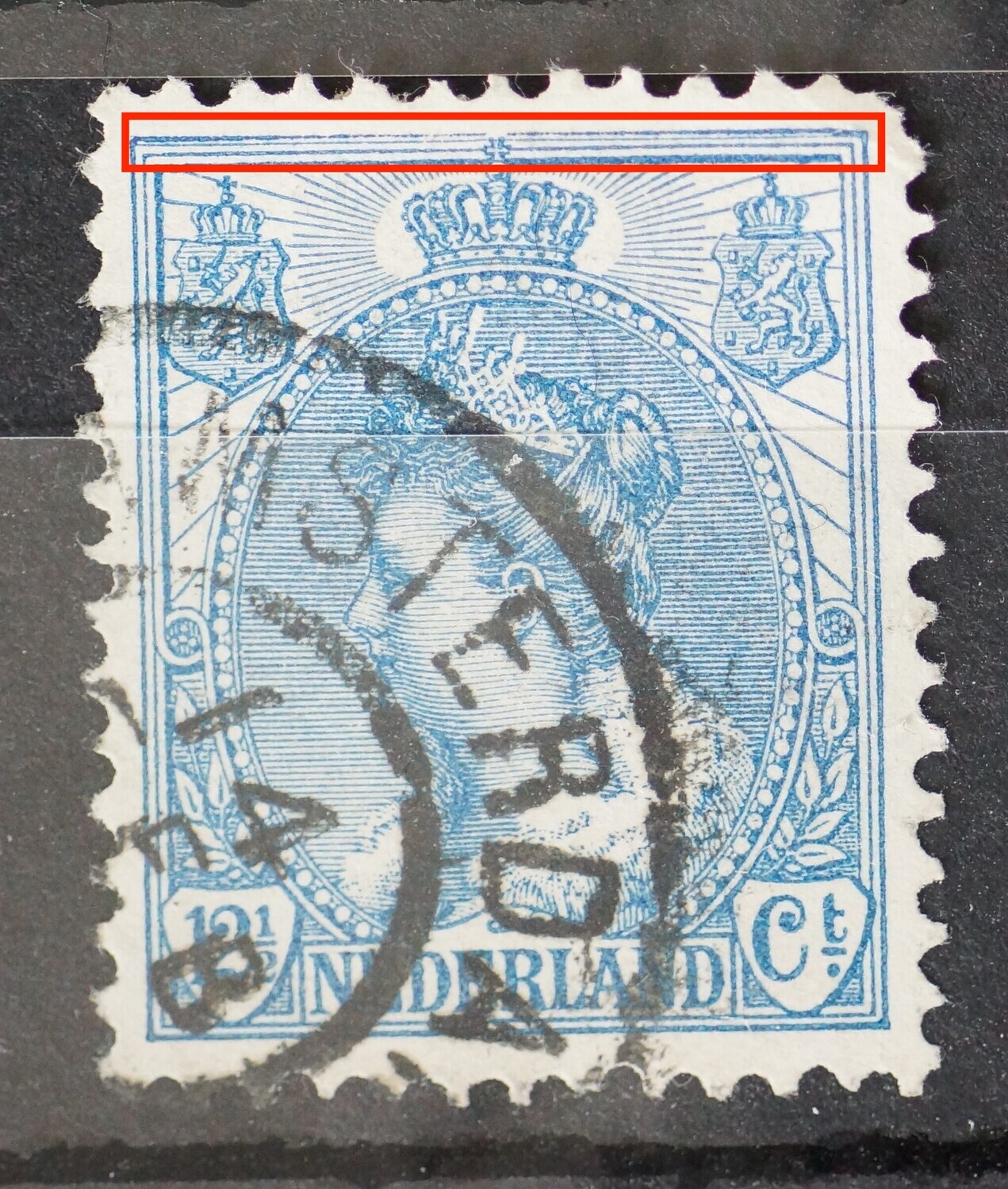NVPH 63 - volledig gespleten kaderlijn boven