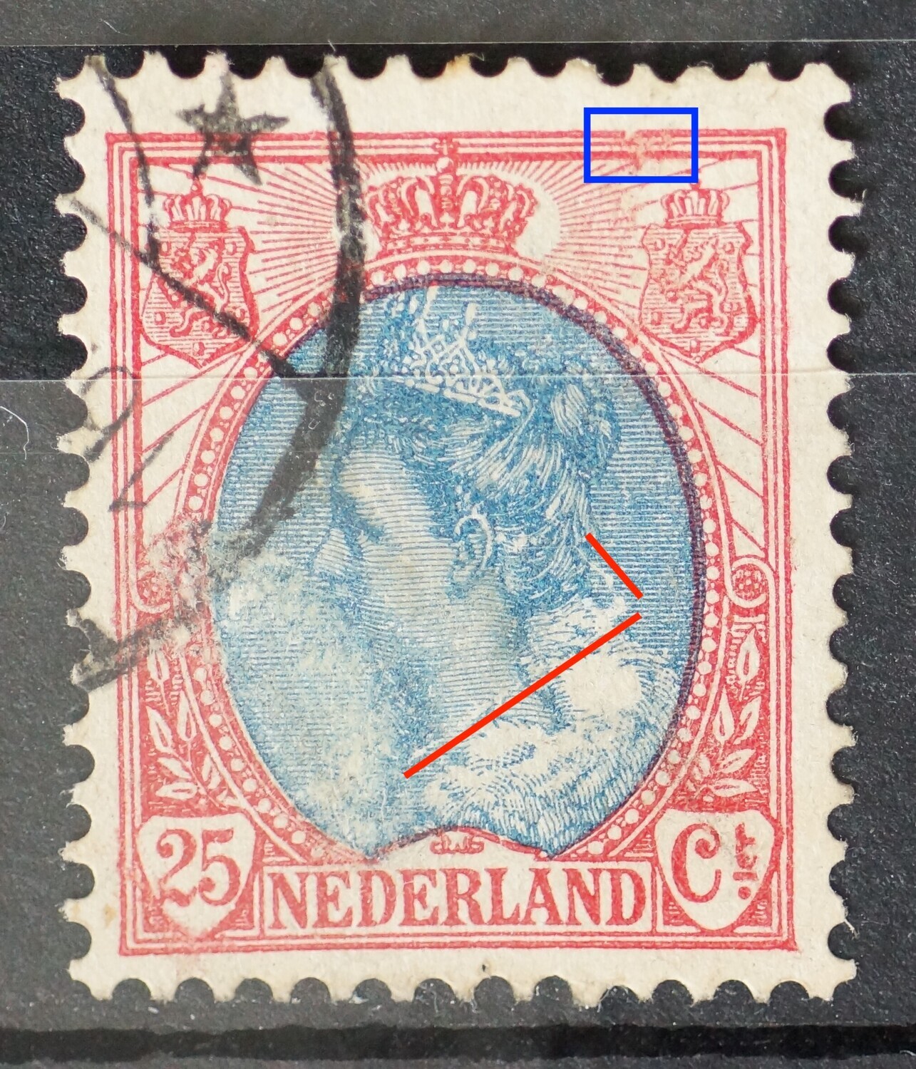 NVPH 71 - o.a. bijzondere kraslijnen in het medaillon