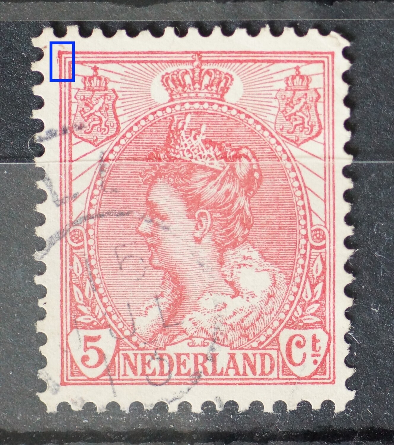 NVPH 60 - beschadiging linker bovenhoek