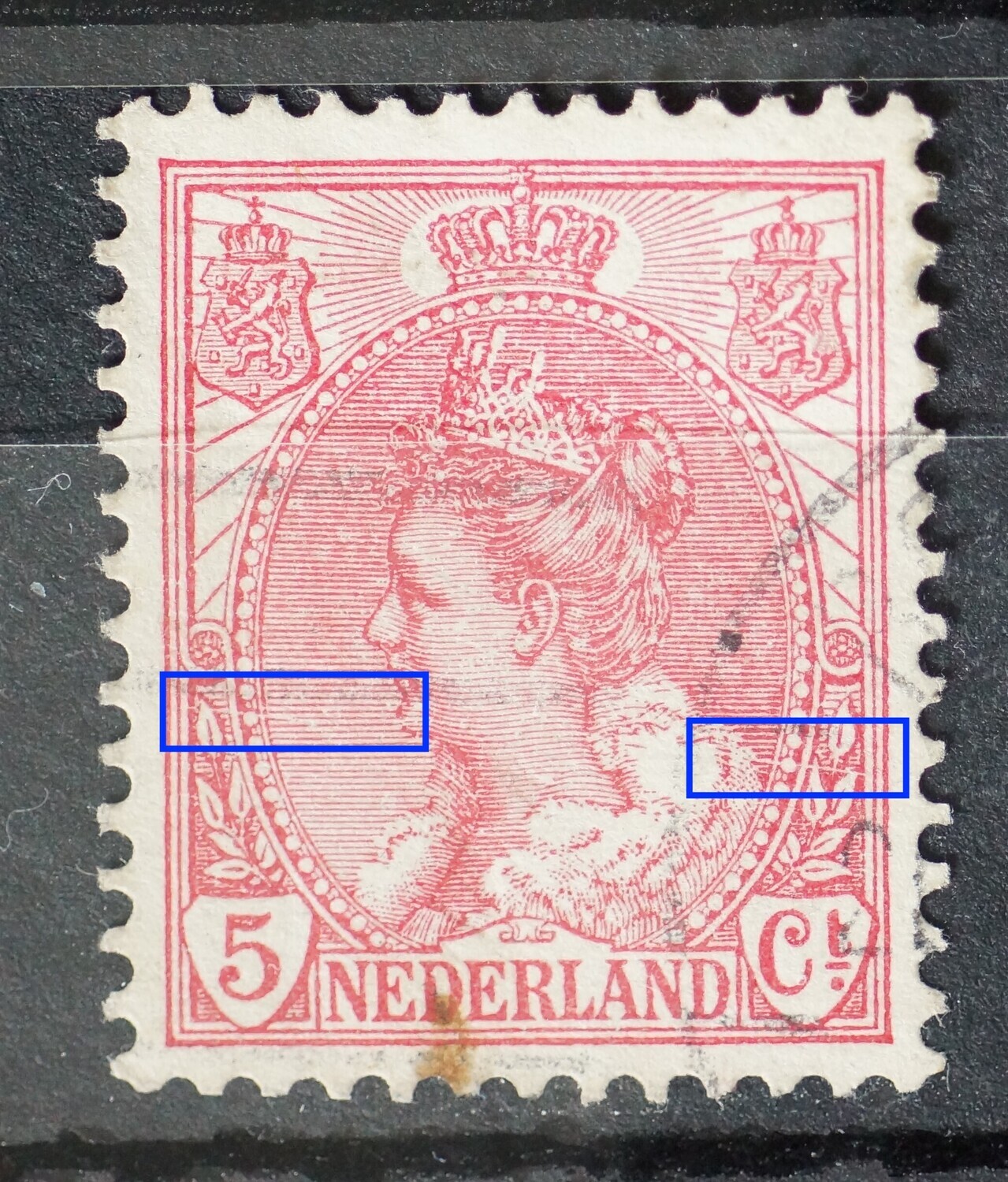 NVPH 60 - witte graveerkras van links naar rechts (deels onderbroken) NVPH 60 - witte graveerkras van links naar rechts (deels onderbroken)