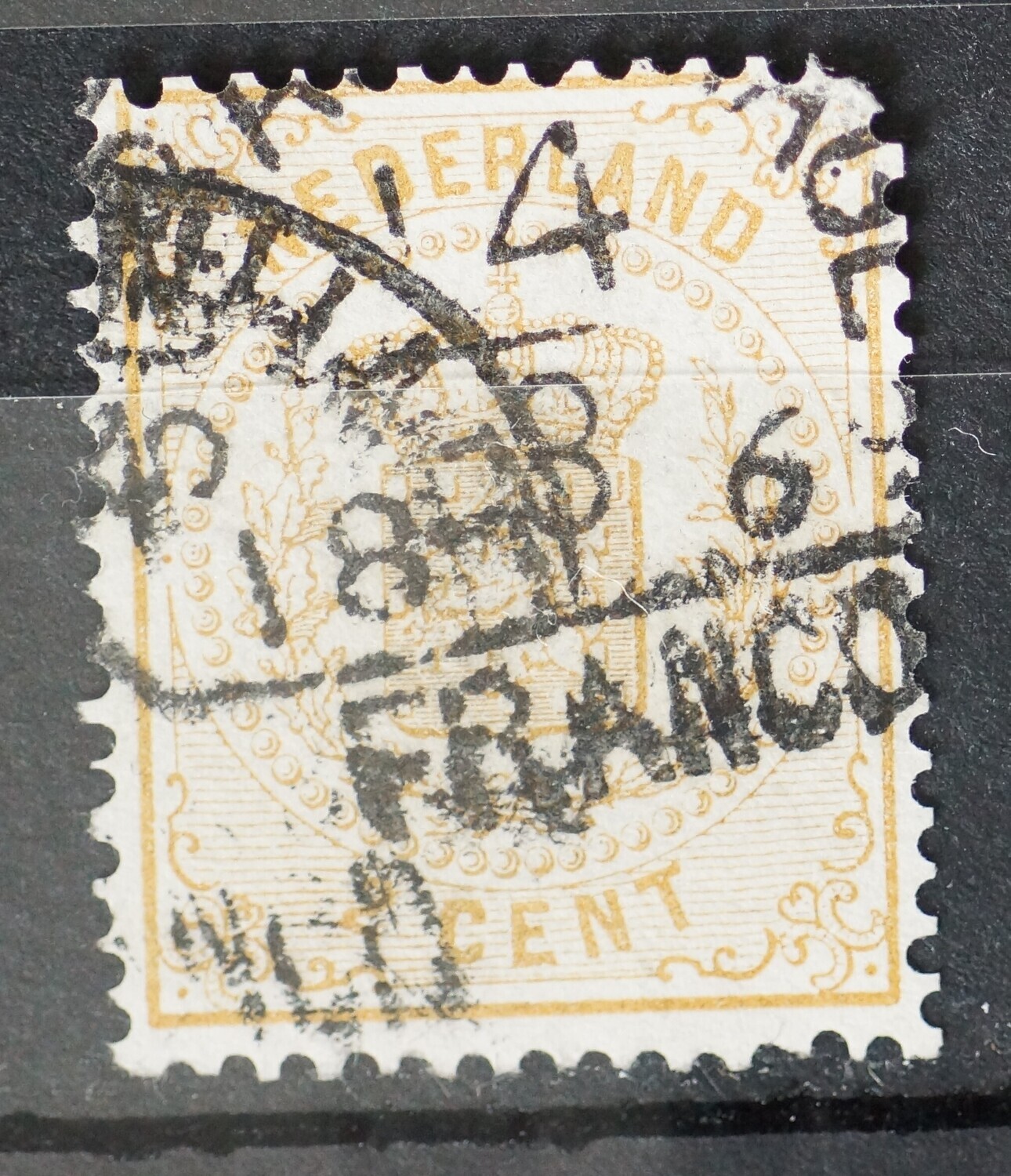 Halfrondstempel De Haag op NVPH 17