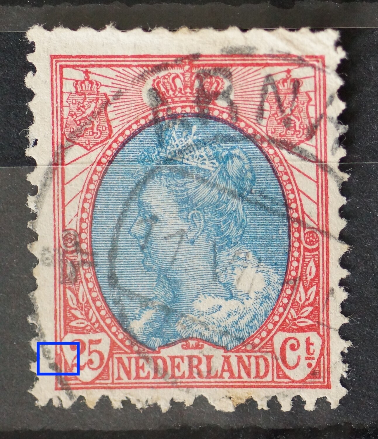 NVPH 71 - rode vlek links van 25