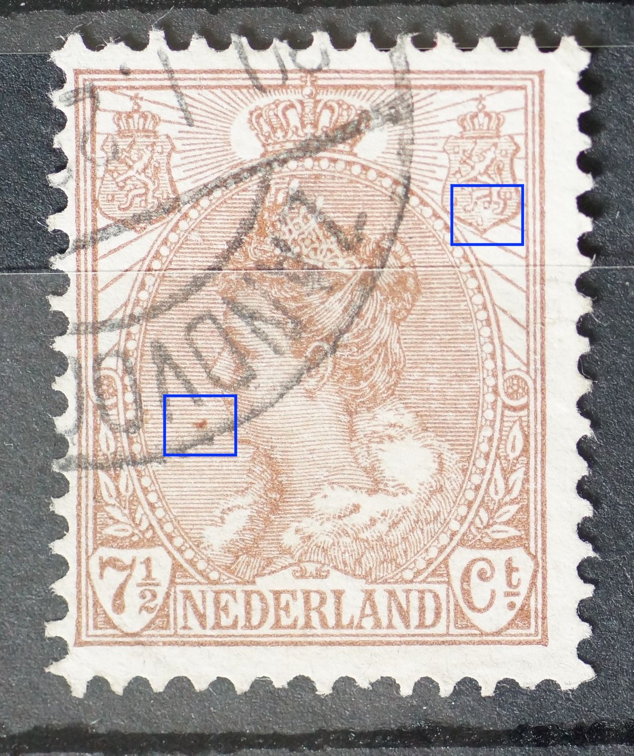 NVPH 61 - o.a. bruine vlek voor de kin