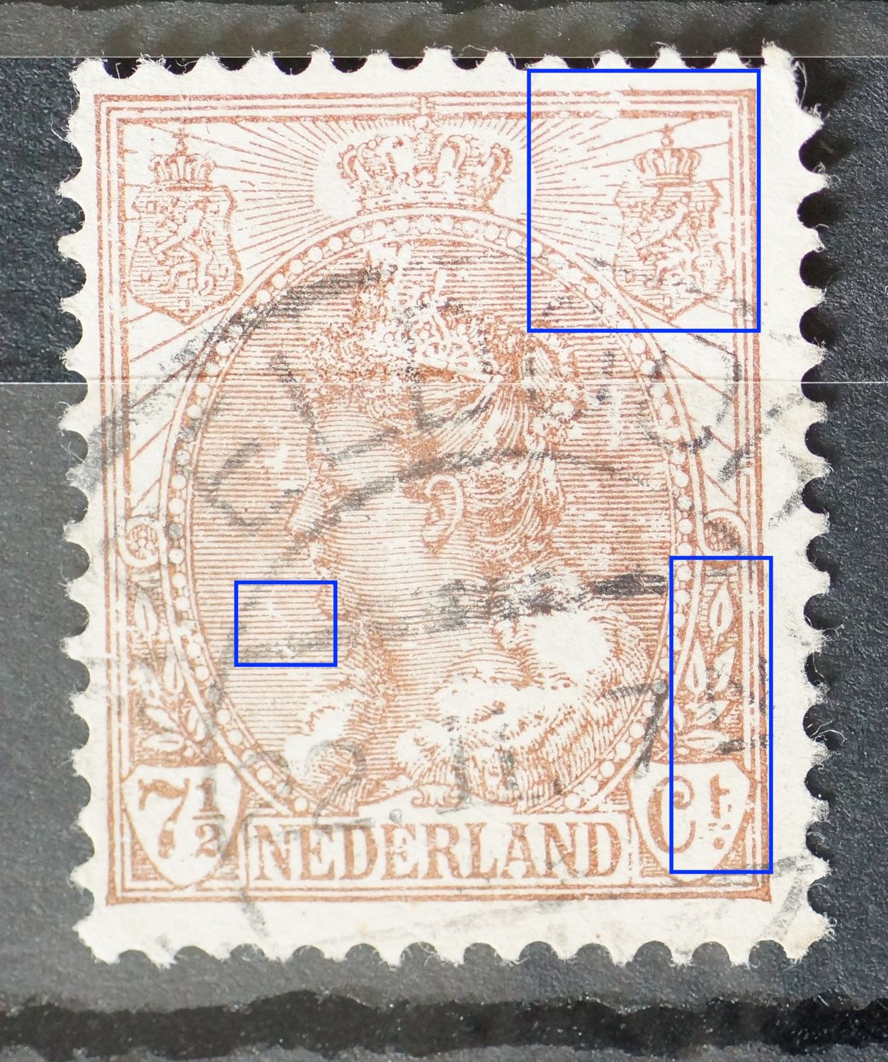 NVPH 61 - witte vlekken / onvolledige druk op diverse plaatsen