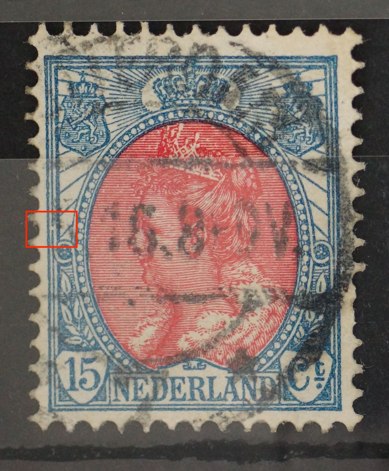 NVPH 65 - breuk in kaderlijn links NVPH 65 - breuk in kaderlijn links