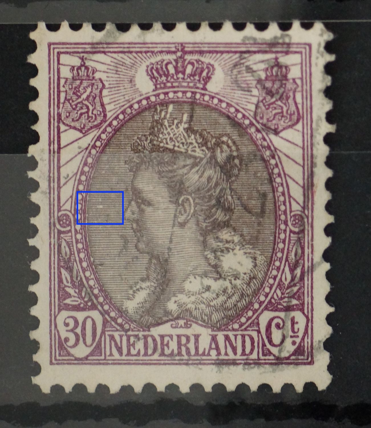 NVPH 72 - breuk in arcering links